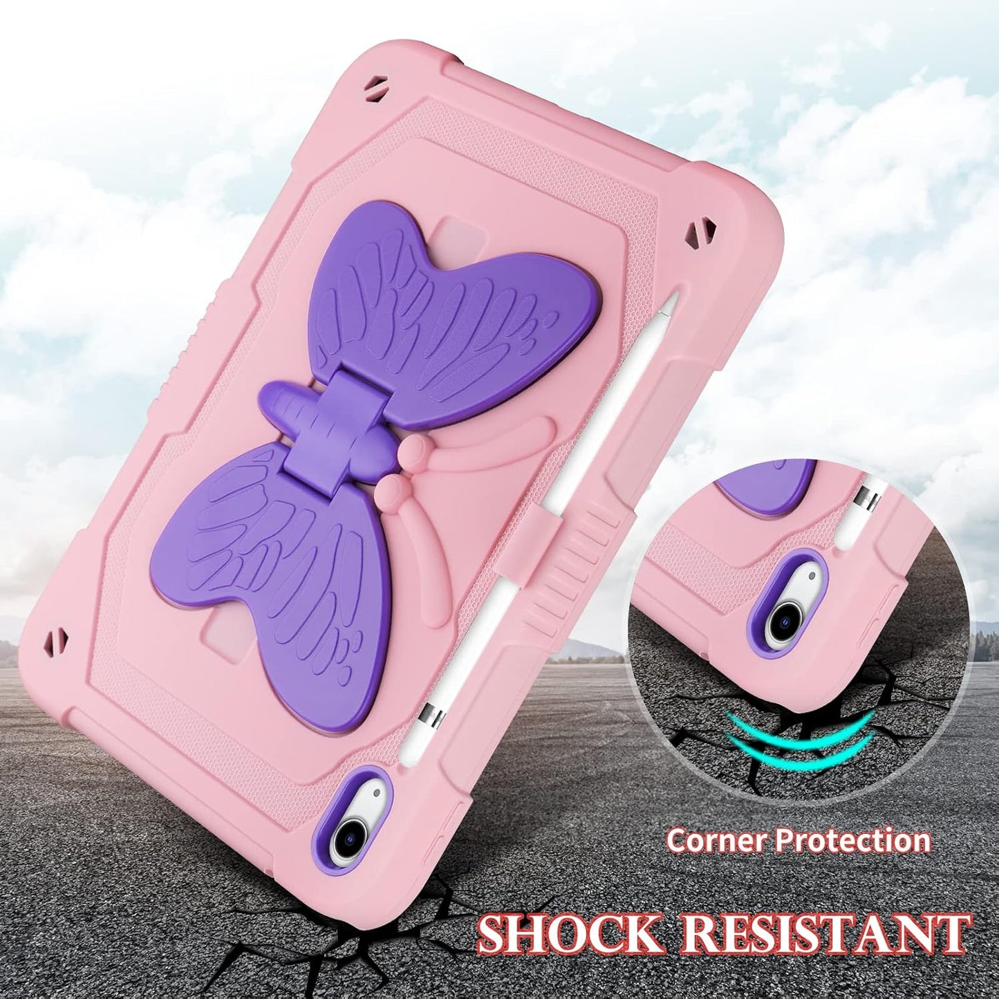 WESADN 10th 10.9 inch 2022 A16 11 inch 2025 for iPad Generation Case for iPad Case with Screen Protector/Butterfly
