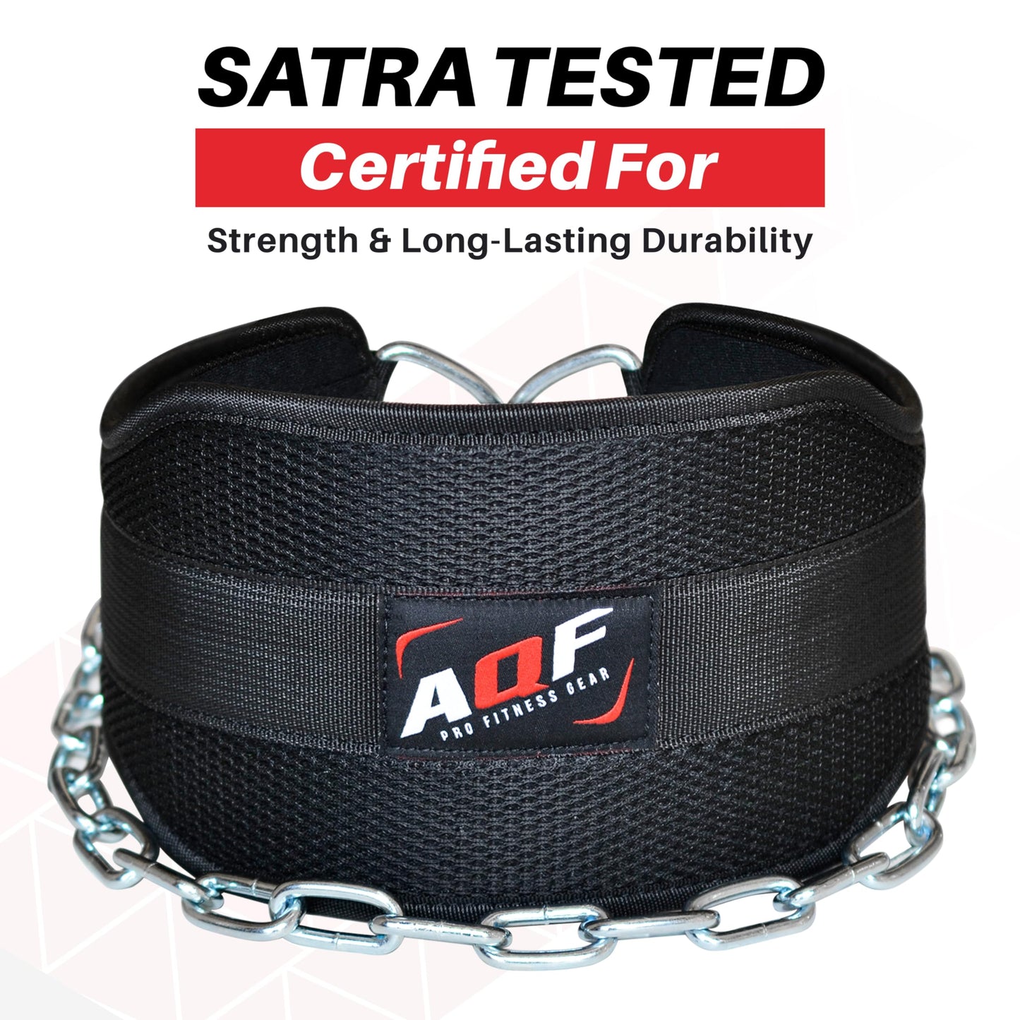 AQF Dip Belt for Weightlifting - Weight Belt with 36" Heavy Duty Steel Chain - Neoprene Padded Back Support Gym Lifting Belt for Powerlifting, Bodybuilding, Squat, Fitness & Pull up Training