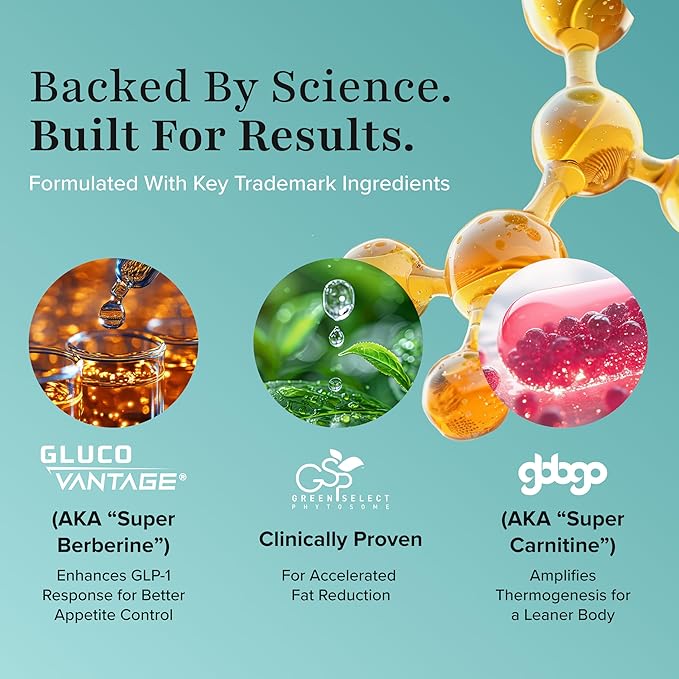 BURN30 GLP-1 Supplement - Super Berberine Weight Management Support GLP1 Naturally | Advanced Appetite Control & Metabolism Support with Clinically Studied Ingredients??| Stimulant Free