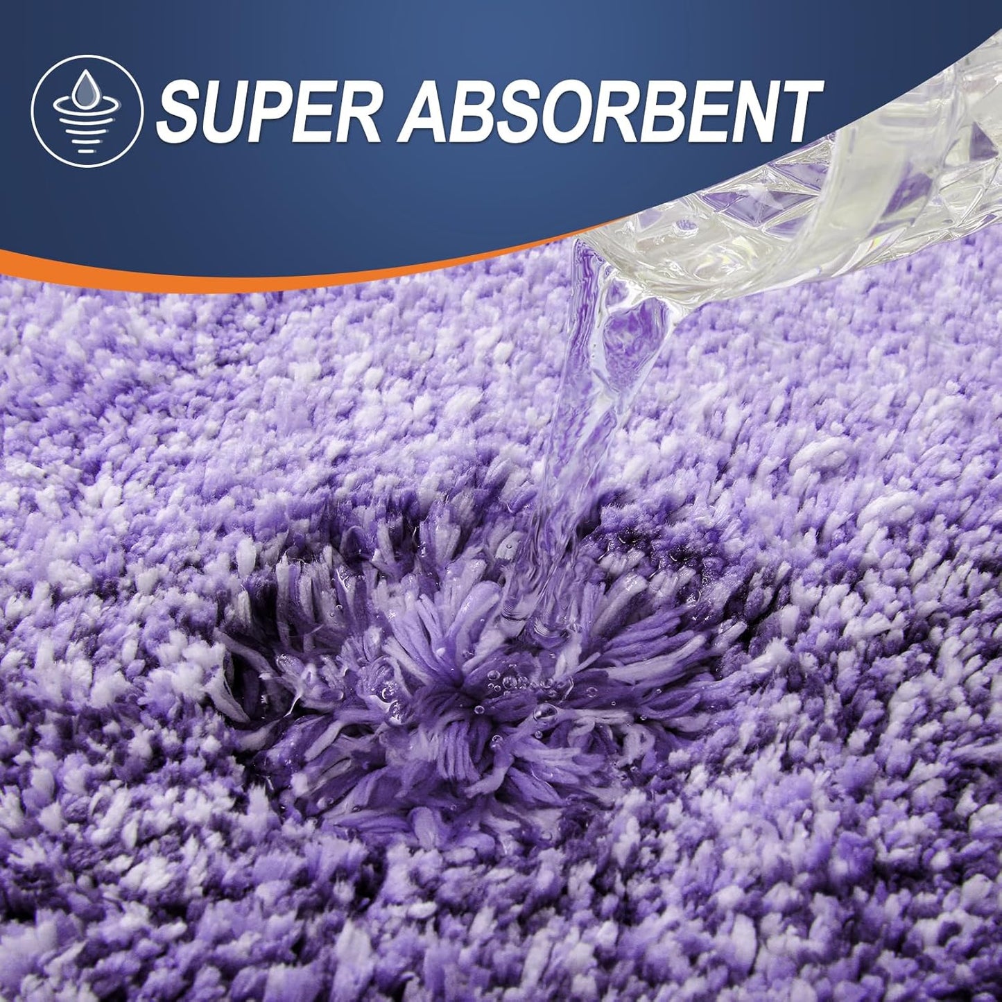 OLANLY Bathroom Runner Rug - Extra Soft Microfiber Mat with Rubber Backing | 70x24 Violet, Quick Dry & Washable