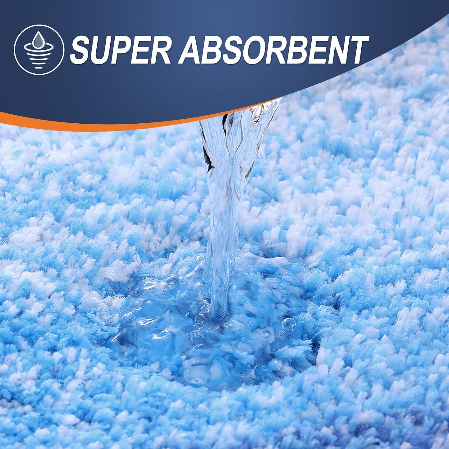 OLANLY Bathroom Runner Rug - Extra Soft Microfiber Mat with Rubber Backing | Quick Dry, 47x24, Light Royal Blue