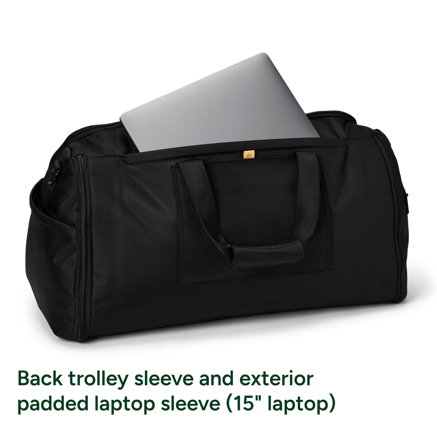 Halfday Convertible 2-in-1 Premium Garment Duffel Weekender Bag 45L: Wrinkle-Free Travel (Hanging Suit Compartment, Shoe Pockets, Trolley Sleeve), Balistic Nylon Carry-on, Jet