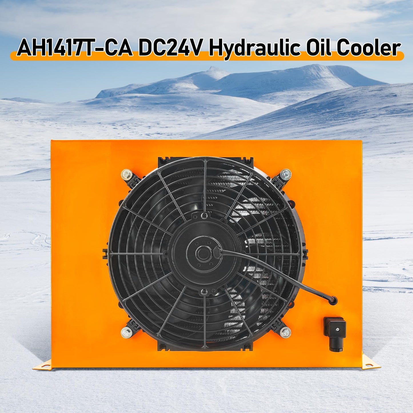 Censeanku AH1417T-CA DC24V 150L/min (40GPM) Hydraulic Oil Cooler Fan 2MPa 120W Hydraulic Air Cooler Air Cooled Oil Radiator Heat Dissipation