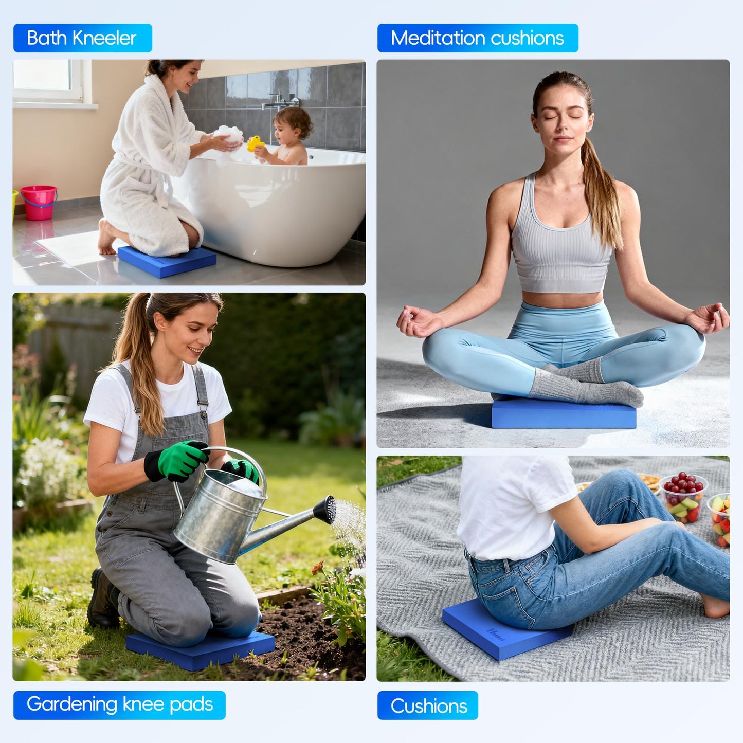 Professional Balance Pad, Nonslip Foam Exercise Balance Pad Cushion for Physical Therapy, Foam Balance Mat for Exercise, Yoga, Fitness, Stability Training and Stretching (Blue, 15.7 * 13.0 * 2in)