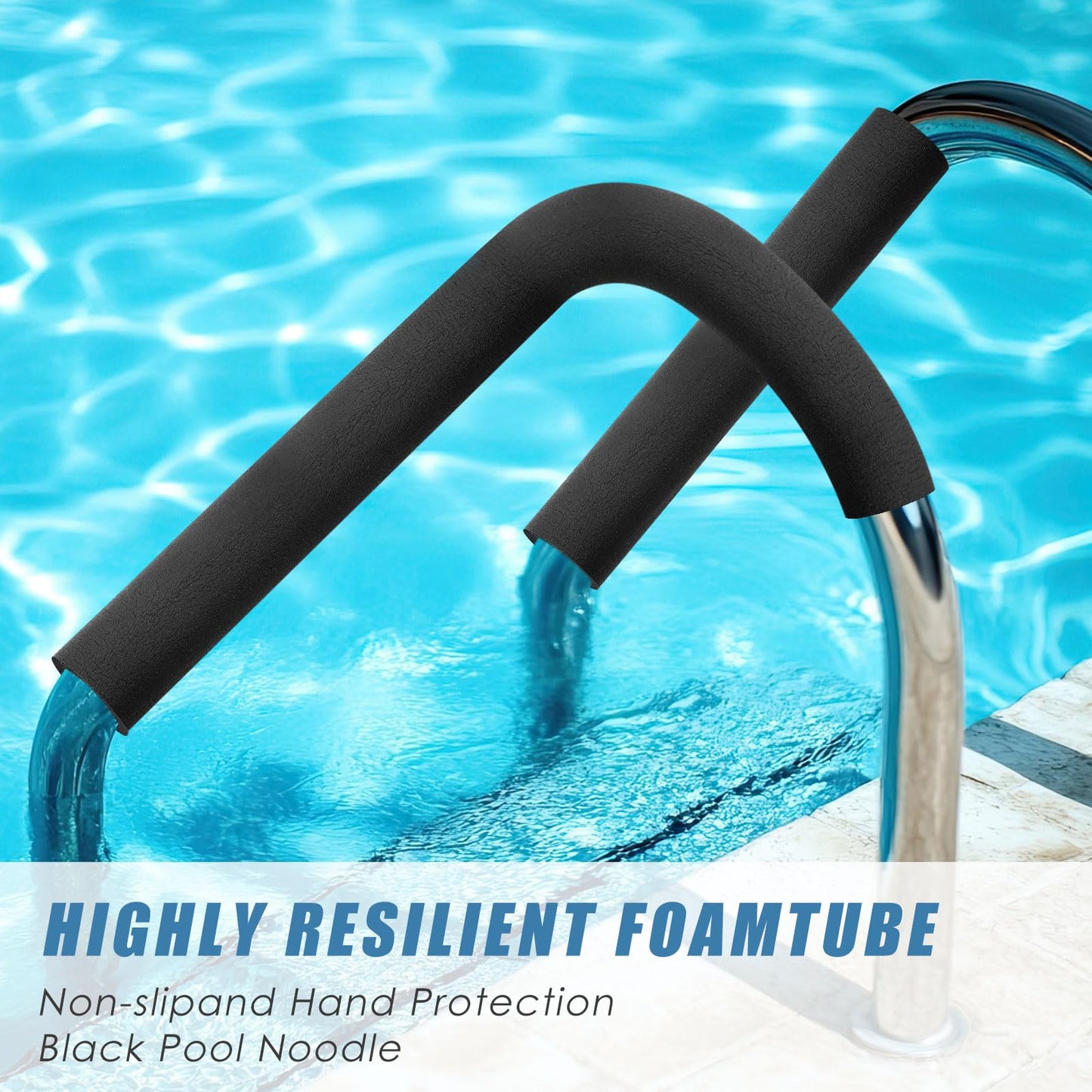 Pangda 4 Pcs 3 ft 1 Inch ID Foam Pipe Insulation Tubing, Black Pool Noodle, Black Foam Tube Cover for Ac Line Set, HVAC Insulation, Water Line Protection, Gym Handle Padding