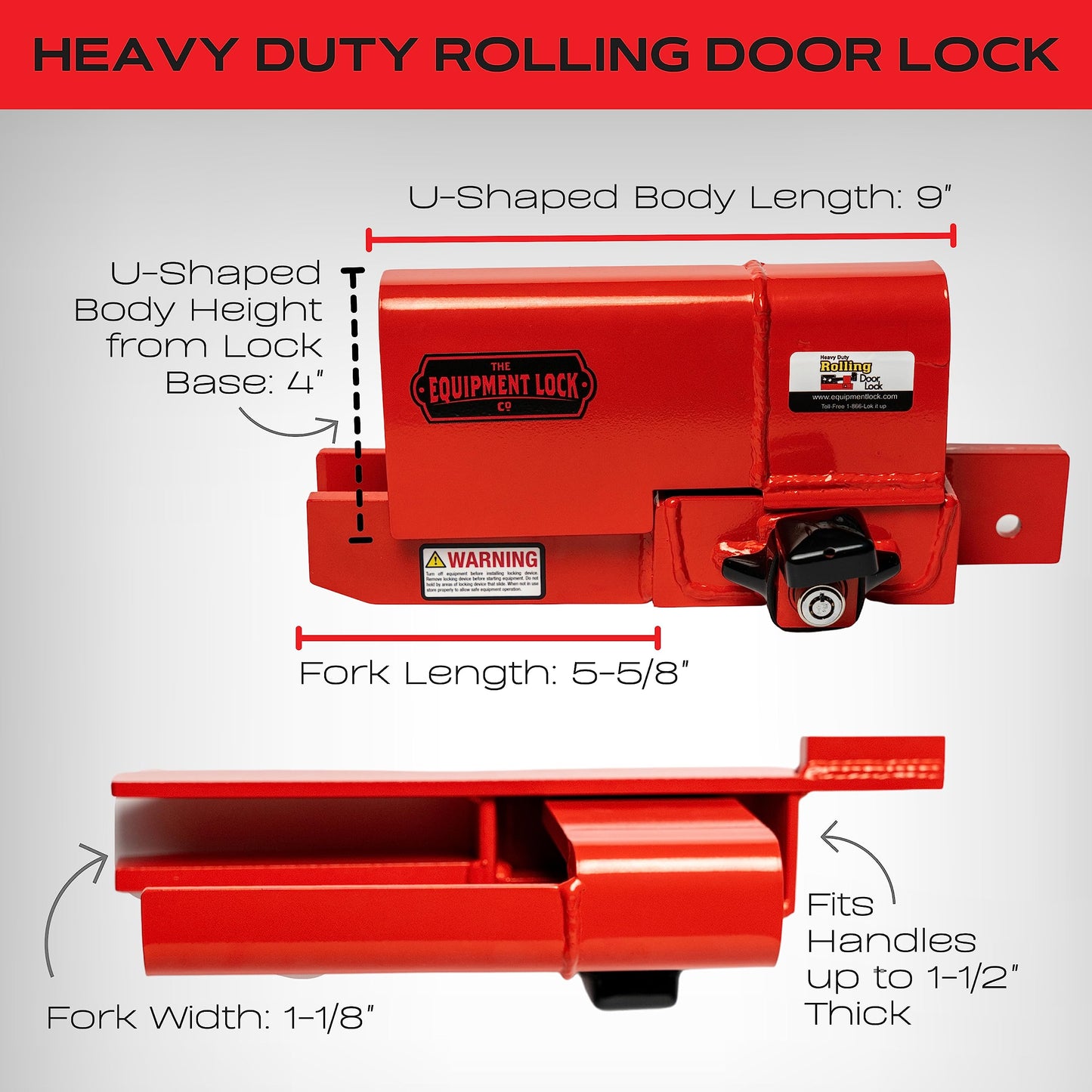 Heavy Duty Rolling Door Lock - Maximum Security for Storage Container, Trailer, or Box Truck Lock - Keyed Roll Up Door Security (Keyed Differently)