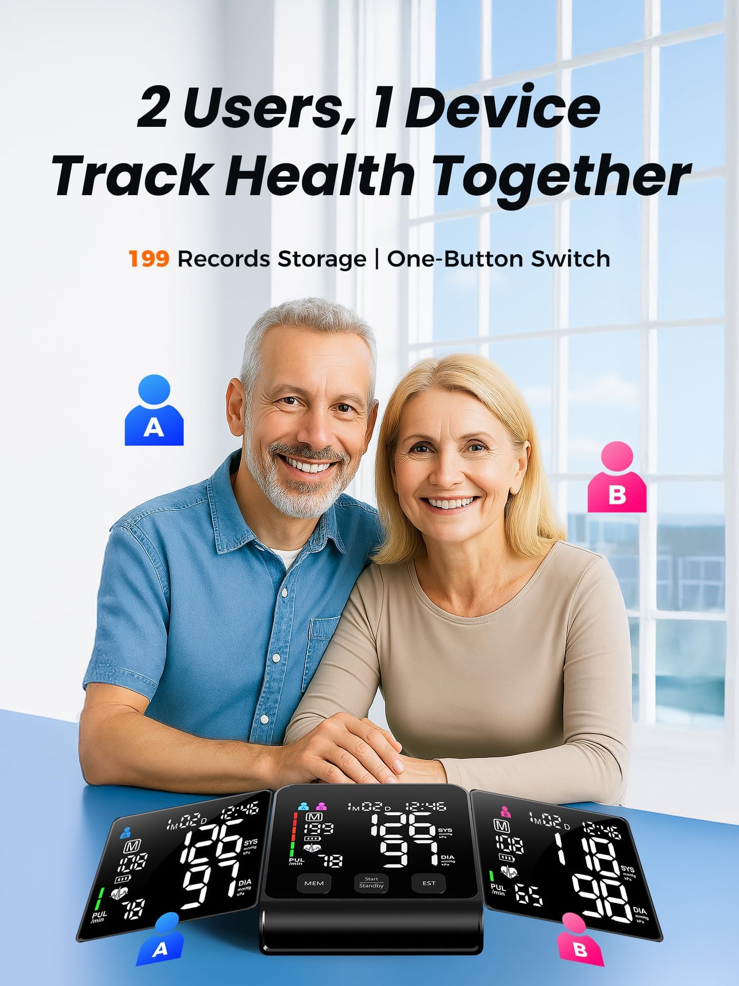WAMELPRI FDA-Cleared Blood Pressure Monitor, FSA&HSA Eligible Home & Travel BP Machine, Adjustable Wide-Range Cuff for Seniors & Pregnancy, Stores Previous Readings, Accurate Daily Health Tracking