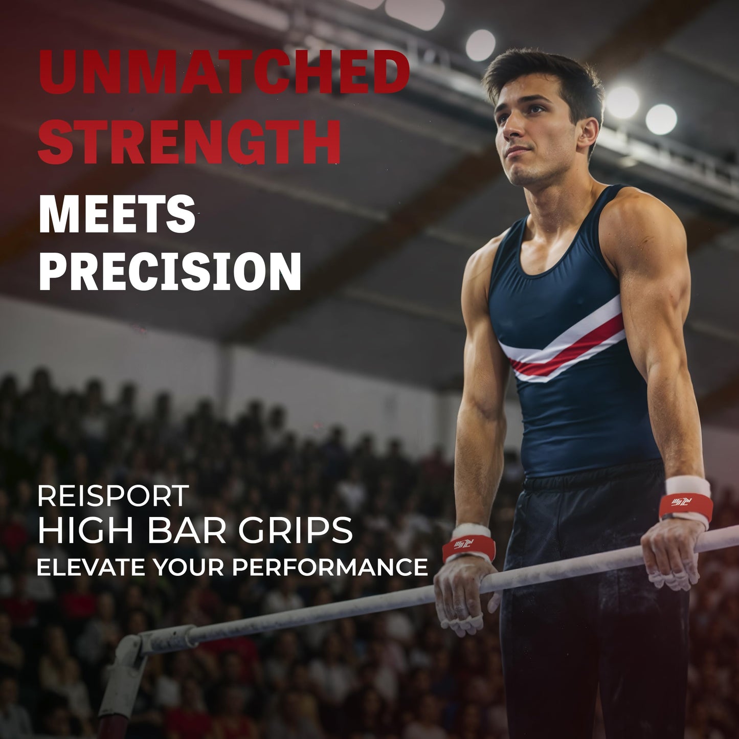 Reisport High Bar Gymnastics Grips for Men - Premium Leather Hand Grips for Gymnastics Bars Gymnastics Equipment & Accessories for Advanced Gymnasts