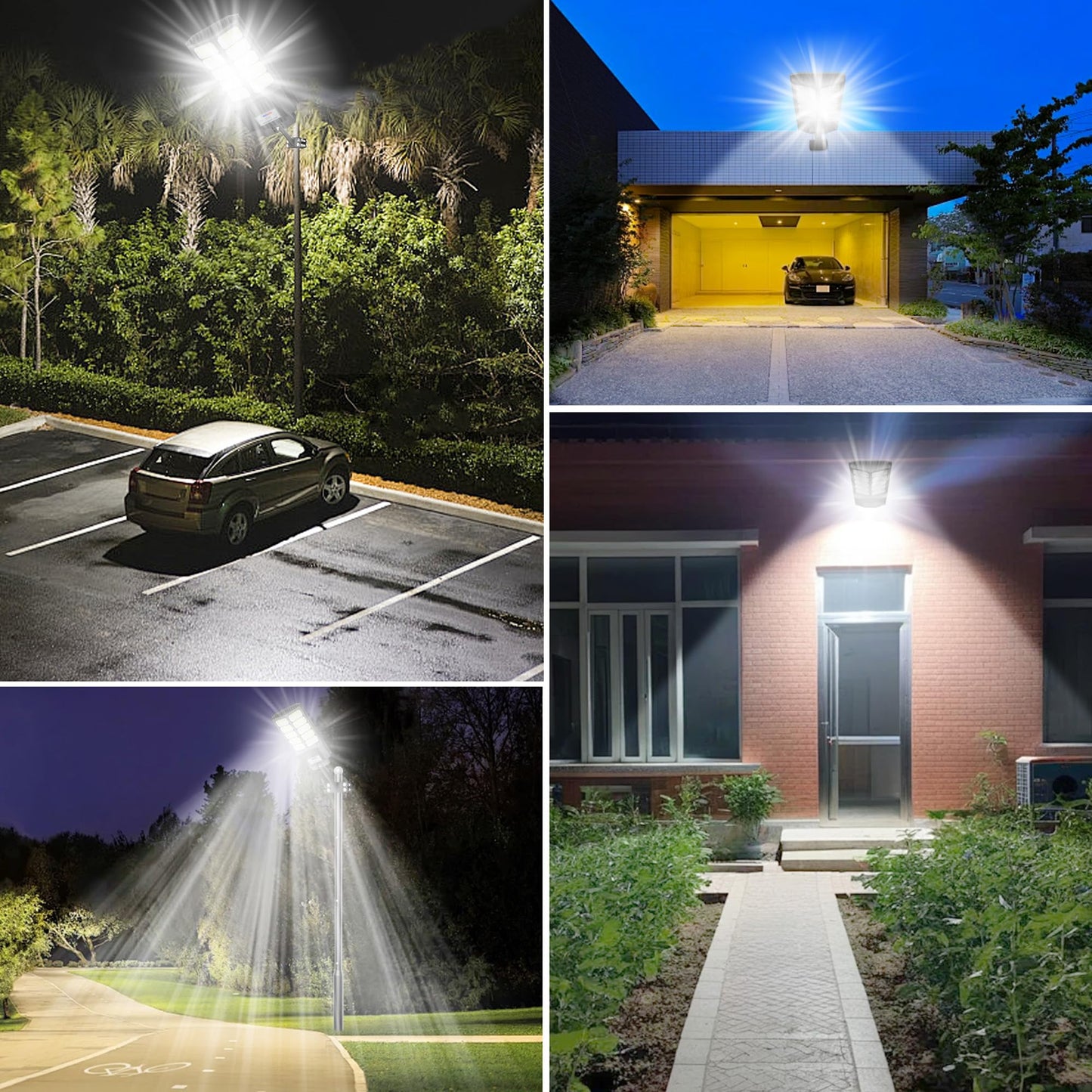 XCQMHF Solar Street Lights Outdoor Waterproof Dusk to Down with Motion Sensor, 6500W Outdoor Solar Flood Light for Parking Lot, LED Security Street Lights Solar Powered for Yard Garden & Walkway
