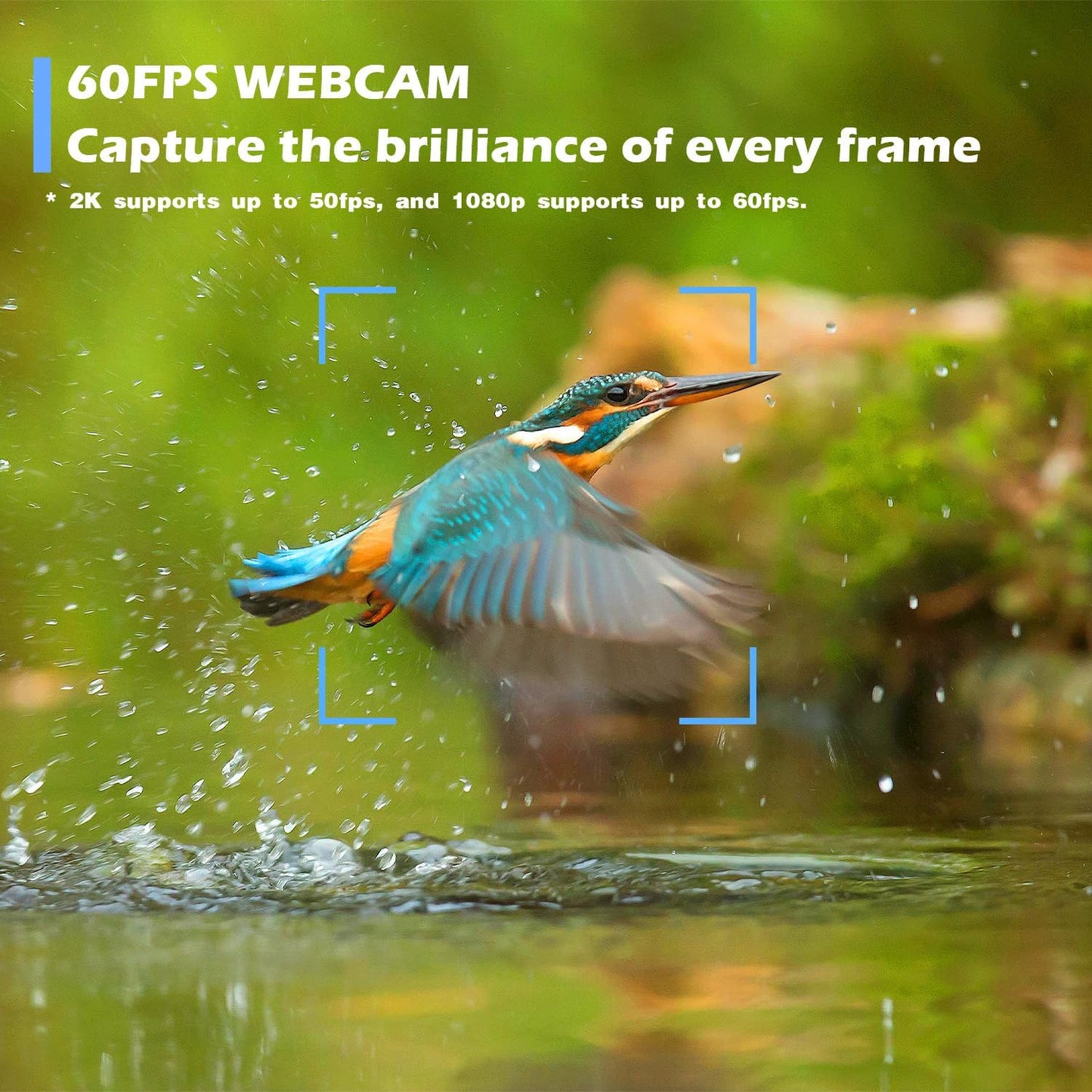 Svcouok W4 2K 1080P 60fps/2K 50fps, 2, Autofocus Webcam with Dual Mics & LED Light, USB Streaming Camera for PC