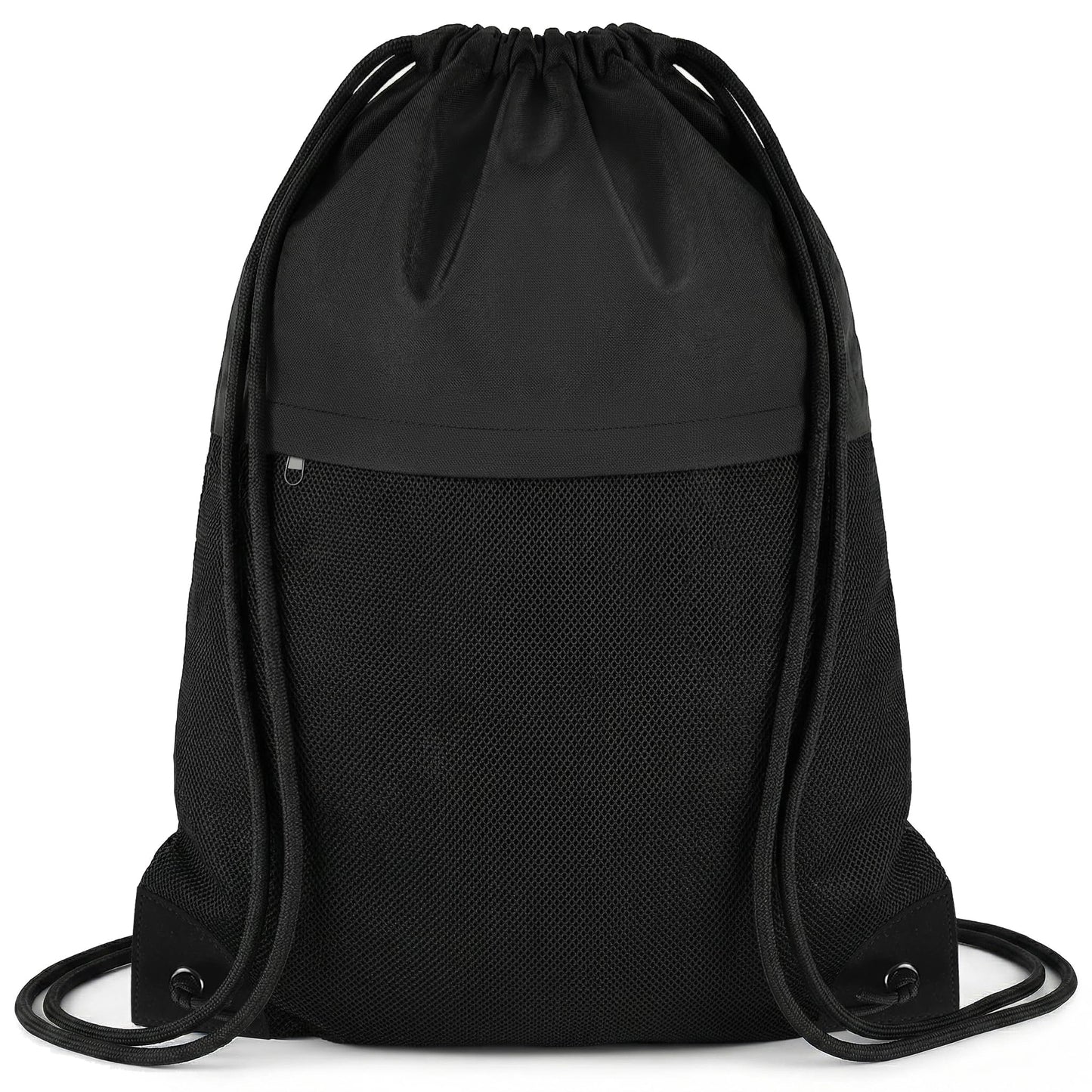 TILYMOL Drawstring Backpack Gym Bag - String Gym Bag for Men & Women, Lightweight Cinch Sports Sackpack for Beach, Travel, Yoga, Swimming, Black