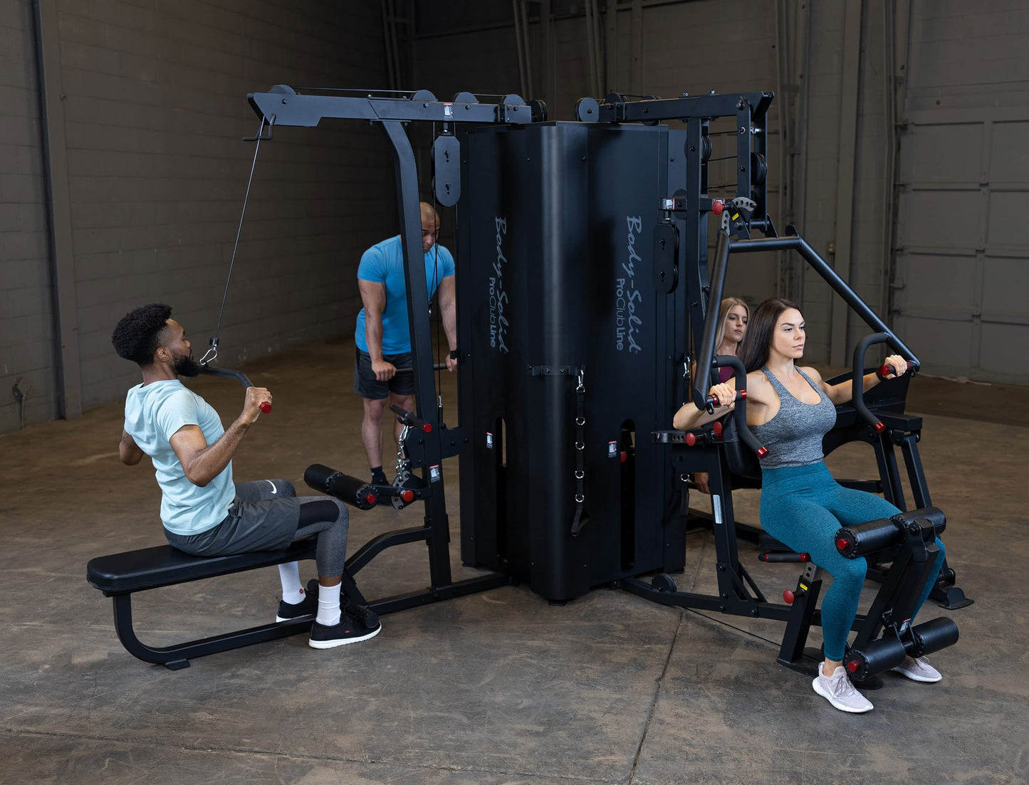 Body-Solid Pro Clubline (S1000) Multi-Station Four Weight Stack Commercial Gym Machine, Upper & Lower Body Strength Training Functional Exercise Workout Stations for Weights lifting and Bodybuilding