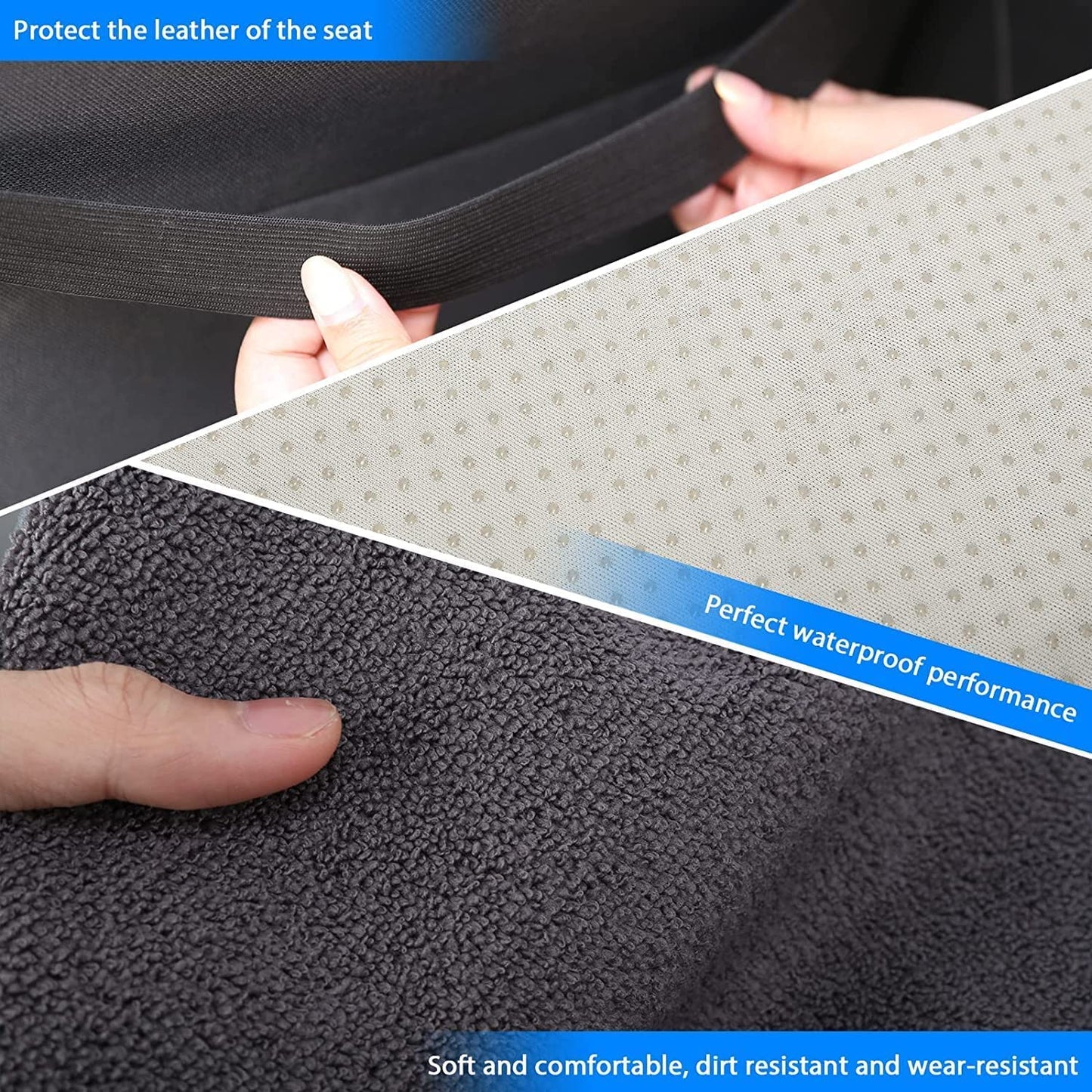 DECKALY Waterproof Sweating Car Seat Cover for Post Gym Workout, Running, Swimming, Beach and Hiking, Universal Fit Non-Slip Towel Bucket Seat Protector for Cars SUV Trucks, Machine Washable (Grey)