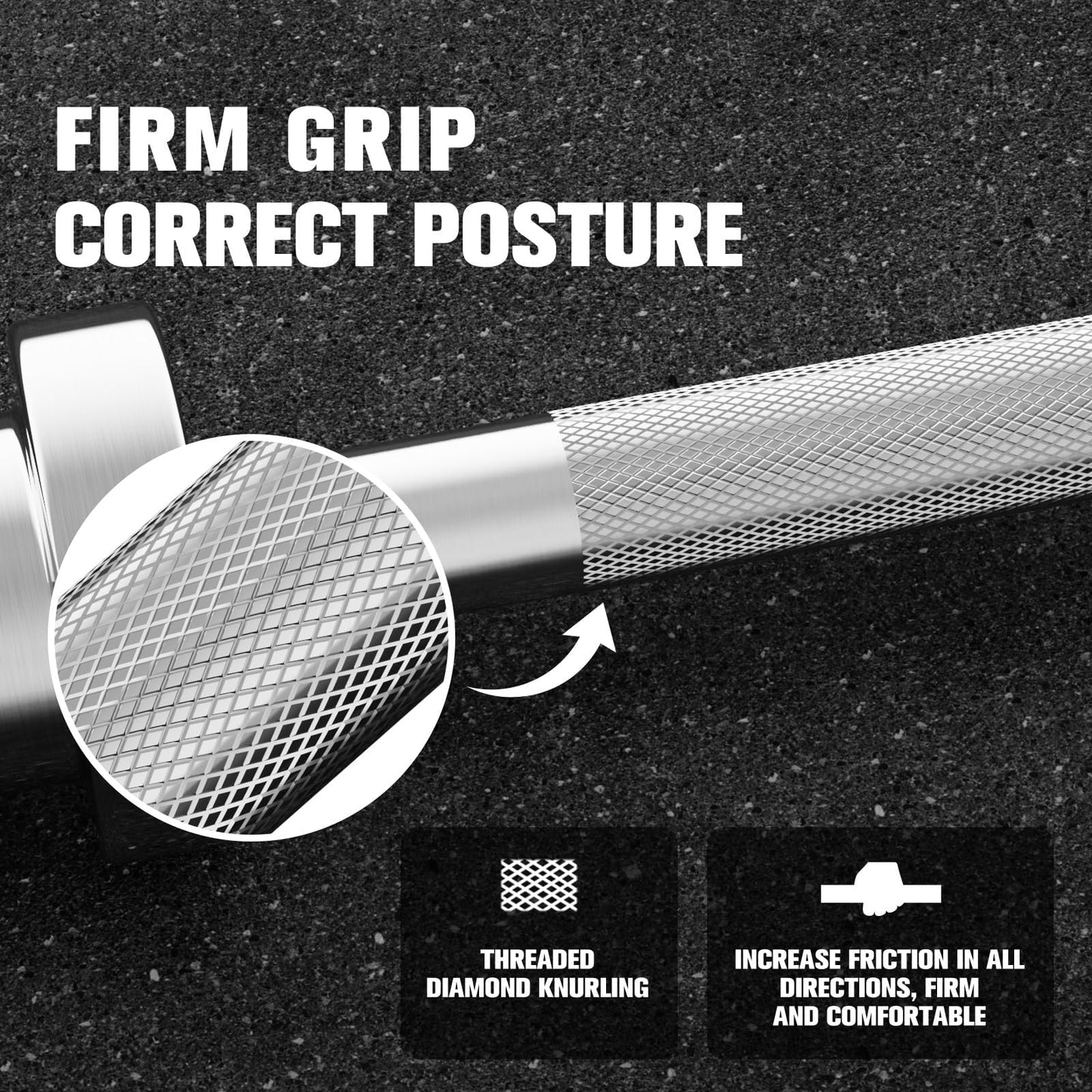 RITFIT Olympic Barbell 4ft/6ft - 2 Inch Weight Bar for Strength Training, Weightlifting, Squat, Deadlift, Bench Press, Curl, Overhead Press - 350lbs/500lbs Capacity 4FT Silver with Collar