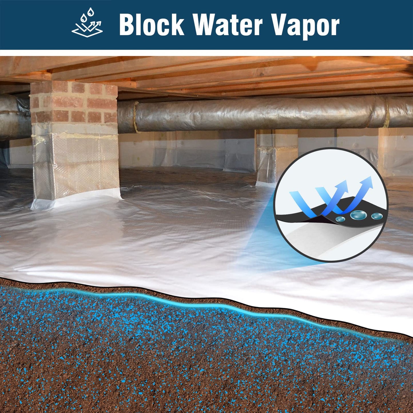 Spirecover Crawl Space Vapor Barrier, 10 mil 10'x100', Thick Plastic Sheeting, Drop Cloth Vapor Barrier Covering for Crawl Space Encapsulation, Heavy Duty Plastic sheeting, Black and White Panda Film
