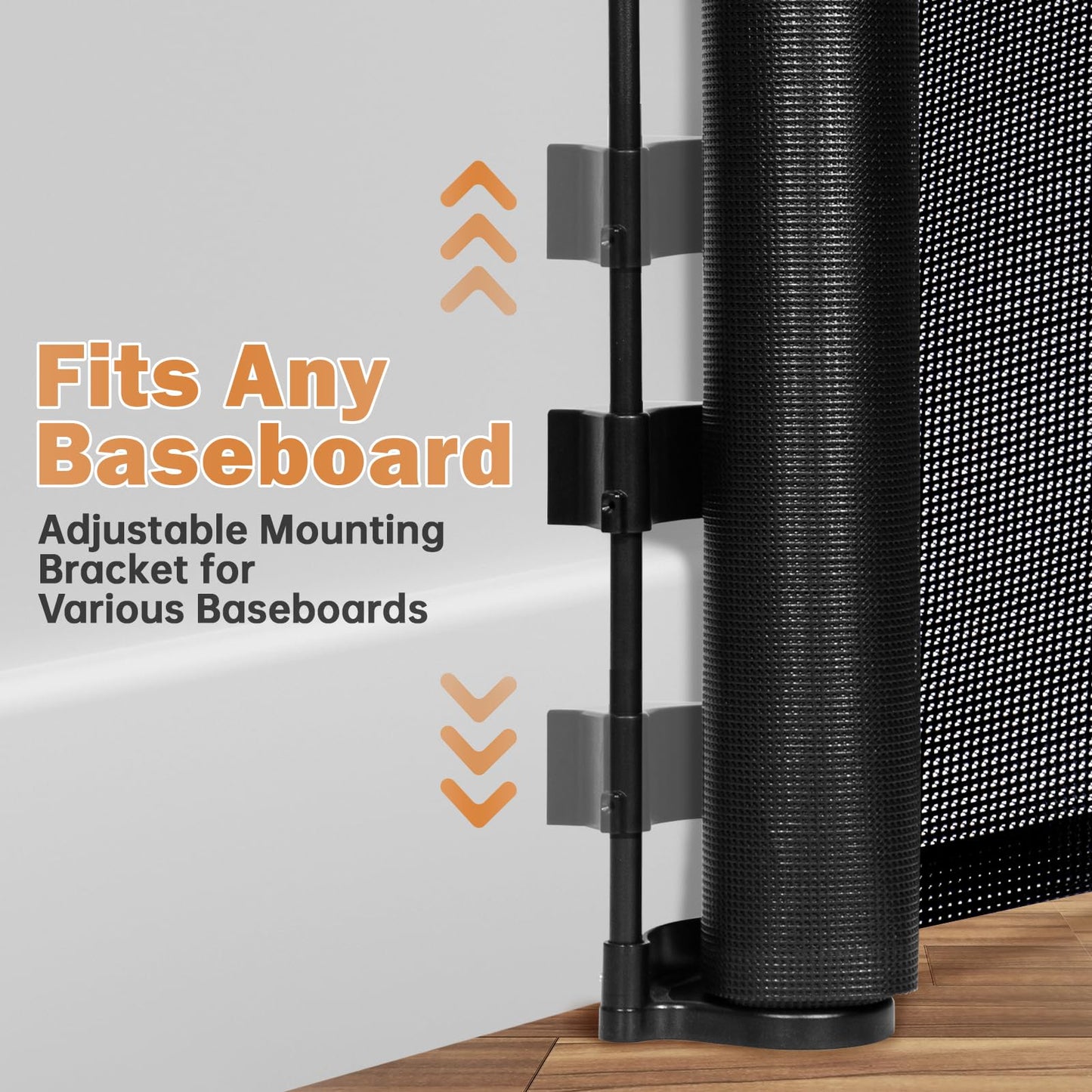 160" Retractable Baby Gates Dog Gate Extra Wide, 42" Tall Child Pet Safety Gate with Reinforced Strips for Stairs, Long Mesh Garage Gates Fence for Outdoor Indoor Large Openings Driveway Decks Patio