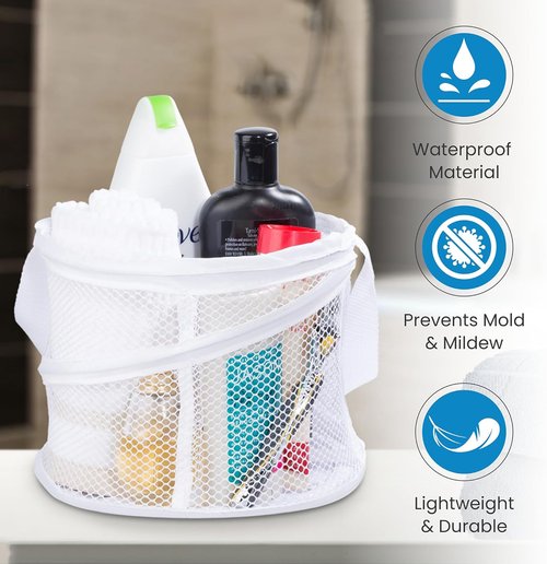 Handy Laundry Portable Shower Caddy - Collapsible Mesh Organizer with Quick Dry Drainage | Large Compartments for Travel & Gym