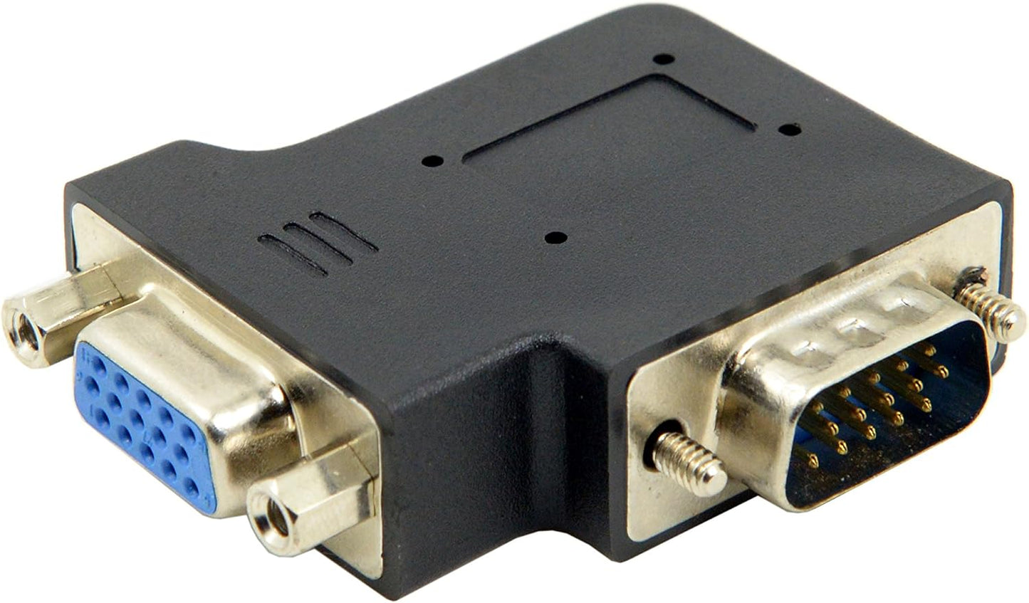 chenyang HDB15Pin 90 VGA Connectors,VGA SVGA D-Sub Male to Female Degree Left Angled Gender Changer Video Graphics