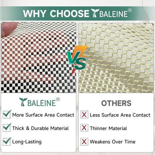 BALEINE Non-Slip Rug Pad | Extra Thick Gripper for Hardwood Floors | 8'x10' Size