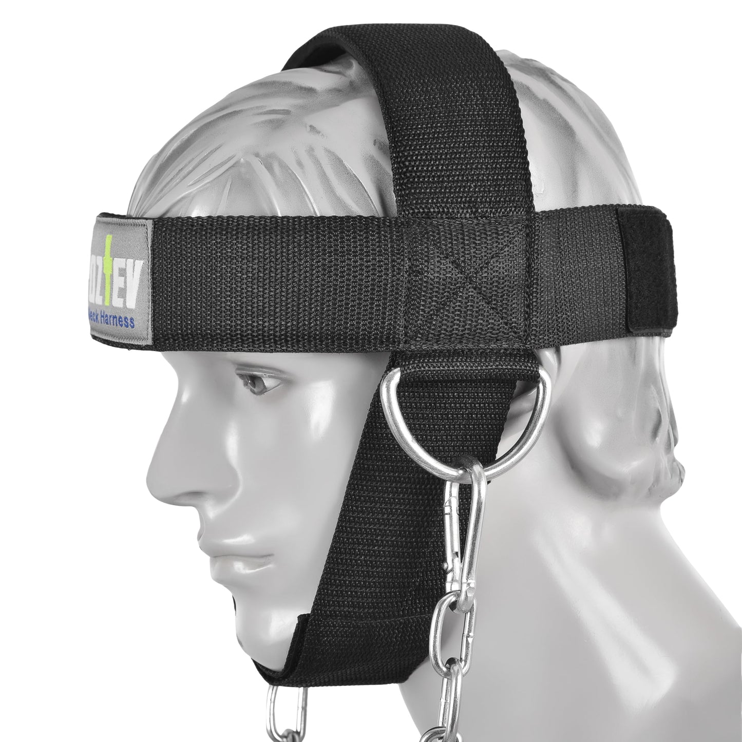POZTEV Neck Harness with Heavy-Duty Chain - Adjustable Head and Chin Straps for Neck Strength and Pain Relief