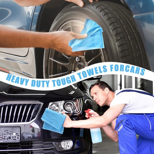 HunnmingRe 300 Sheets 9.84 x 13.78 in Disposable Shop Towels Bulk Heavy Duty Shop Towels Lint Free Paper Absorbent Anti Dissolution for Garage Car Work(Blue)