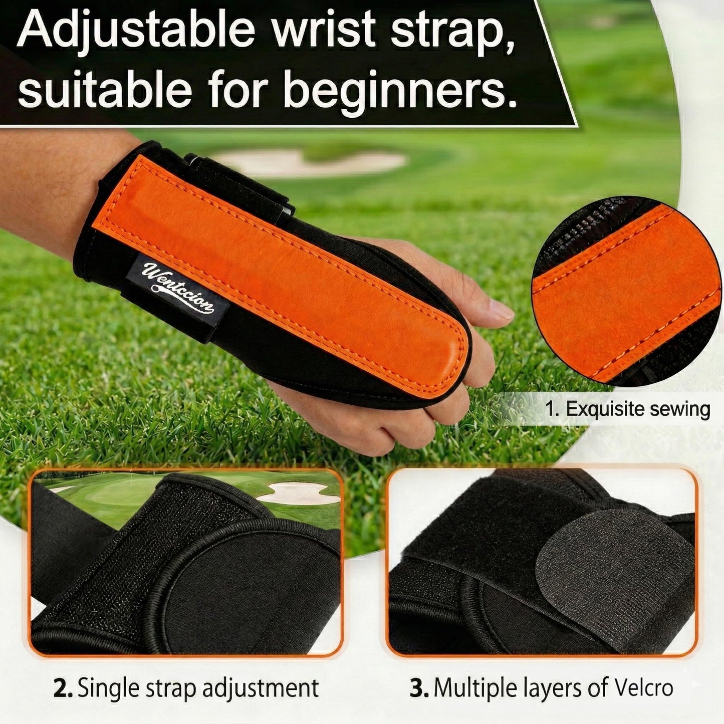 WENTCCION Golf Wrist Brace & Golf Swing Trainer Aid - Ambidextrous Hinge Training Support with Medical-Grade Splint, Post-Injury Recovery & Swing Correction for Men Women