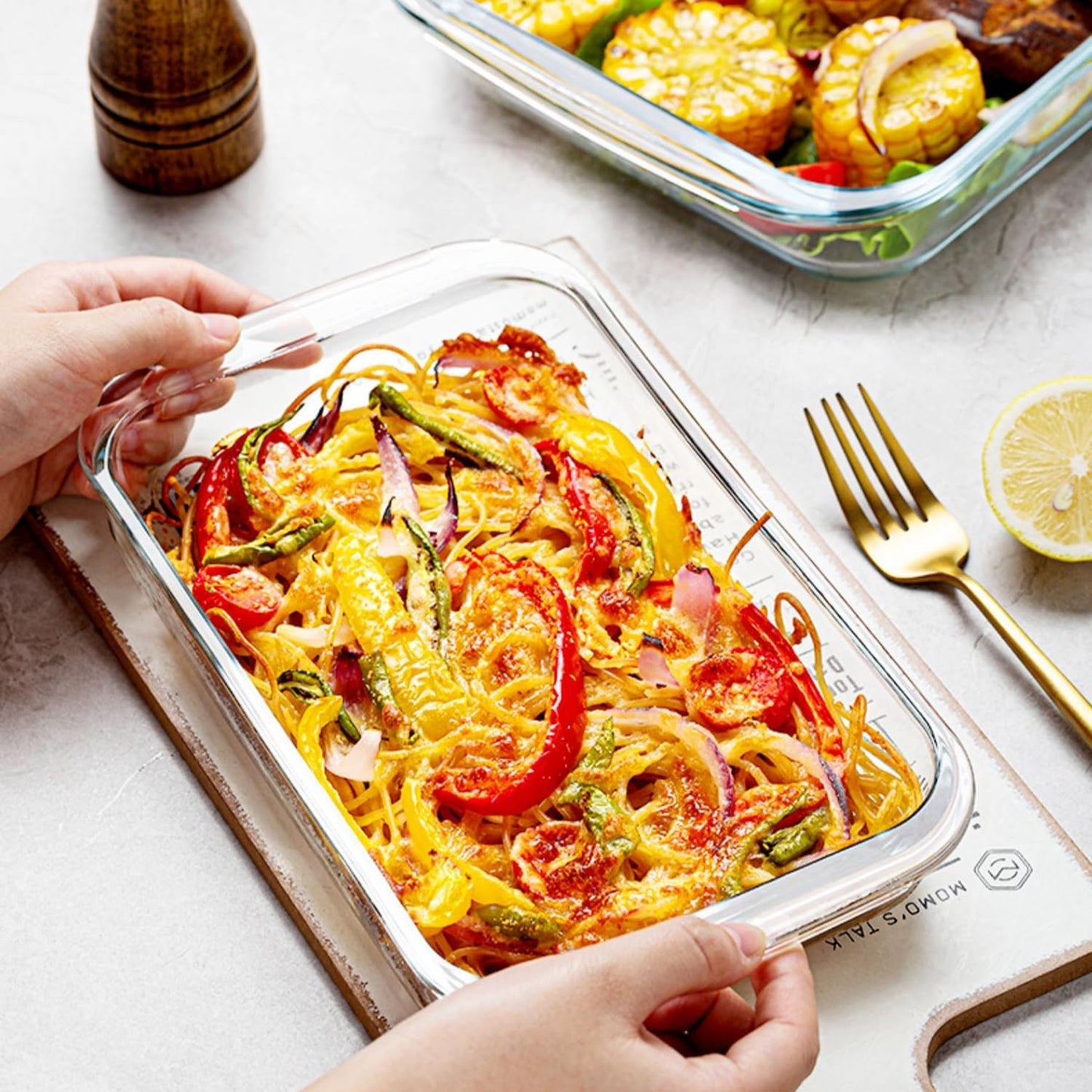 Regine Switzerland 1-Quart Tempered Glass Baking Dishes - Personal Sized Oblong Cookware (2 Pack)