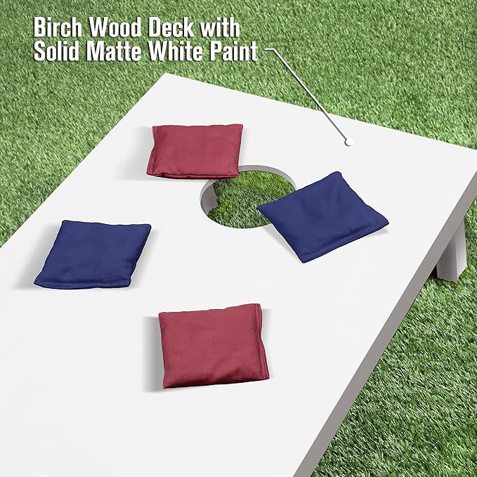 GoSports 4 ft x 2 ft Regulation Size Wooden Cornhole Boards Set - Includes Carrying Case and Over 100 Optional Bean Bag Colors