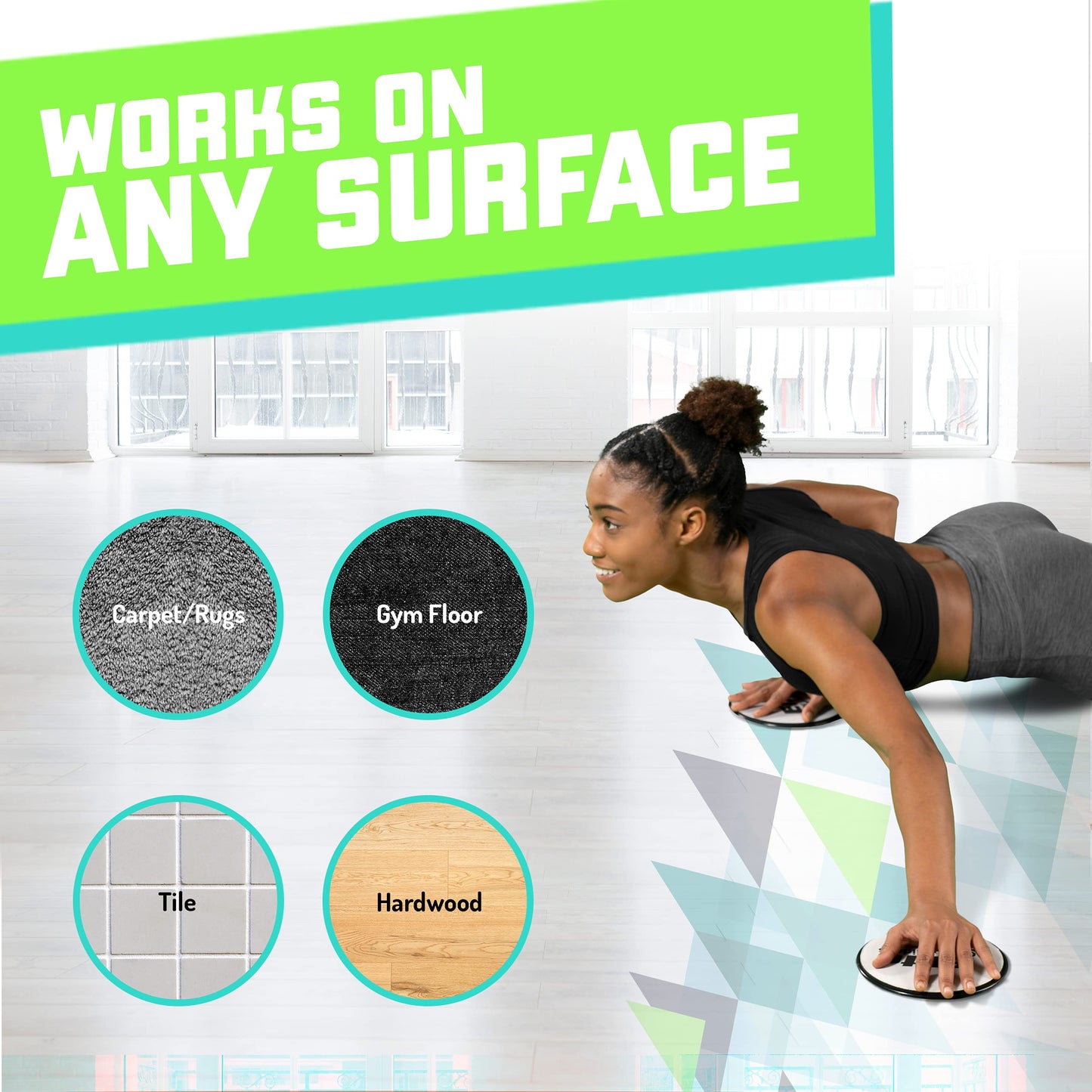 Elite Sportz Equipment Core Sliders, Exercise Gliding Discs for Strengthening, Dual Sided Gliders for Carpet & Hardwood Floors, Strength Training Equipment