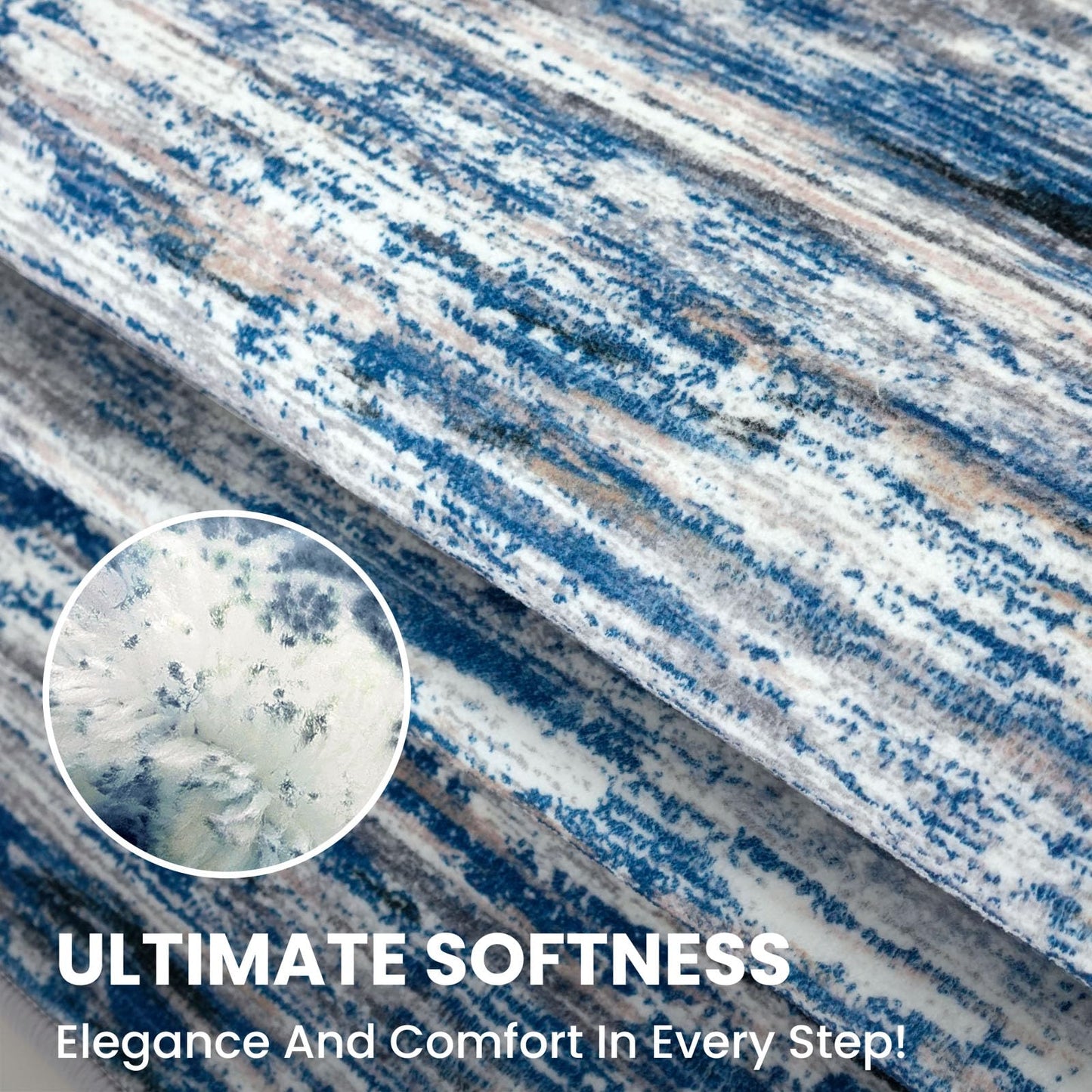 SIILOOM 5x7 Modern Abstract Area Rug for Bedroom, Navy Blue Gray Neutral Multi Large Super Soft Washable Rug with Slip-Resistant, Non-Shedding Rugs Indoor Door Mat for Home Décor