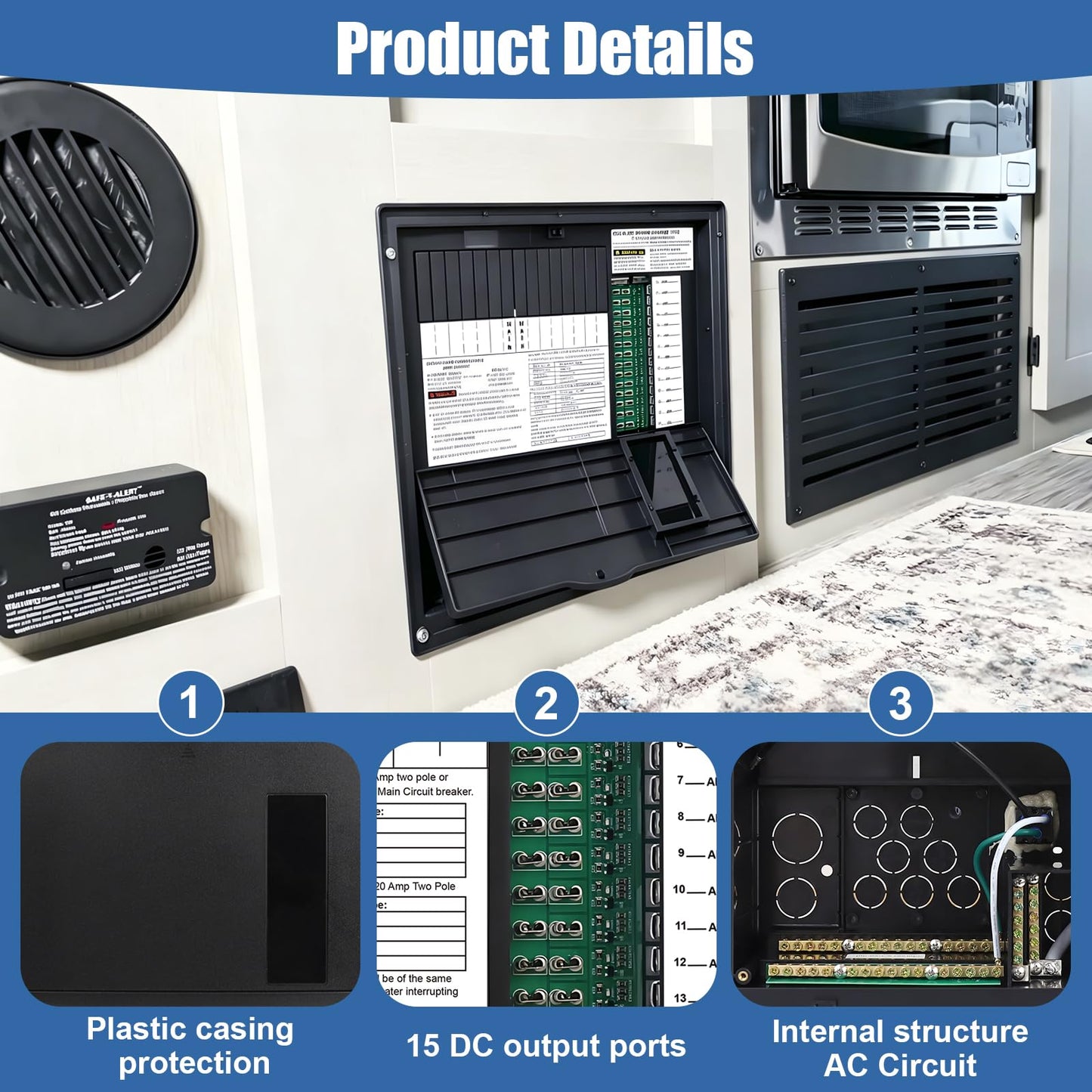 WF-8930/50NPB RV Generator and Component 30/50 Amp AC Distribution Center with 15 DC Circuits for RV