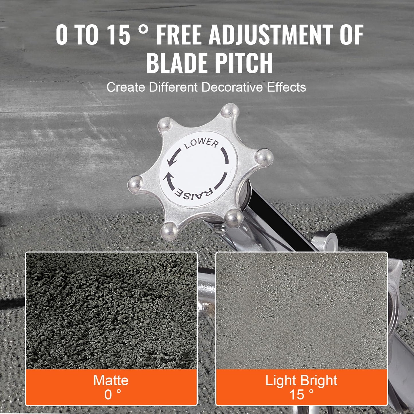 VEVOR Power Trowel 38 inch, 6HP Gas-Powered Smooth Concrete with Float Pan, Heavy Duty Commercial Screed Concrete Cement with Finishing Blade