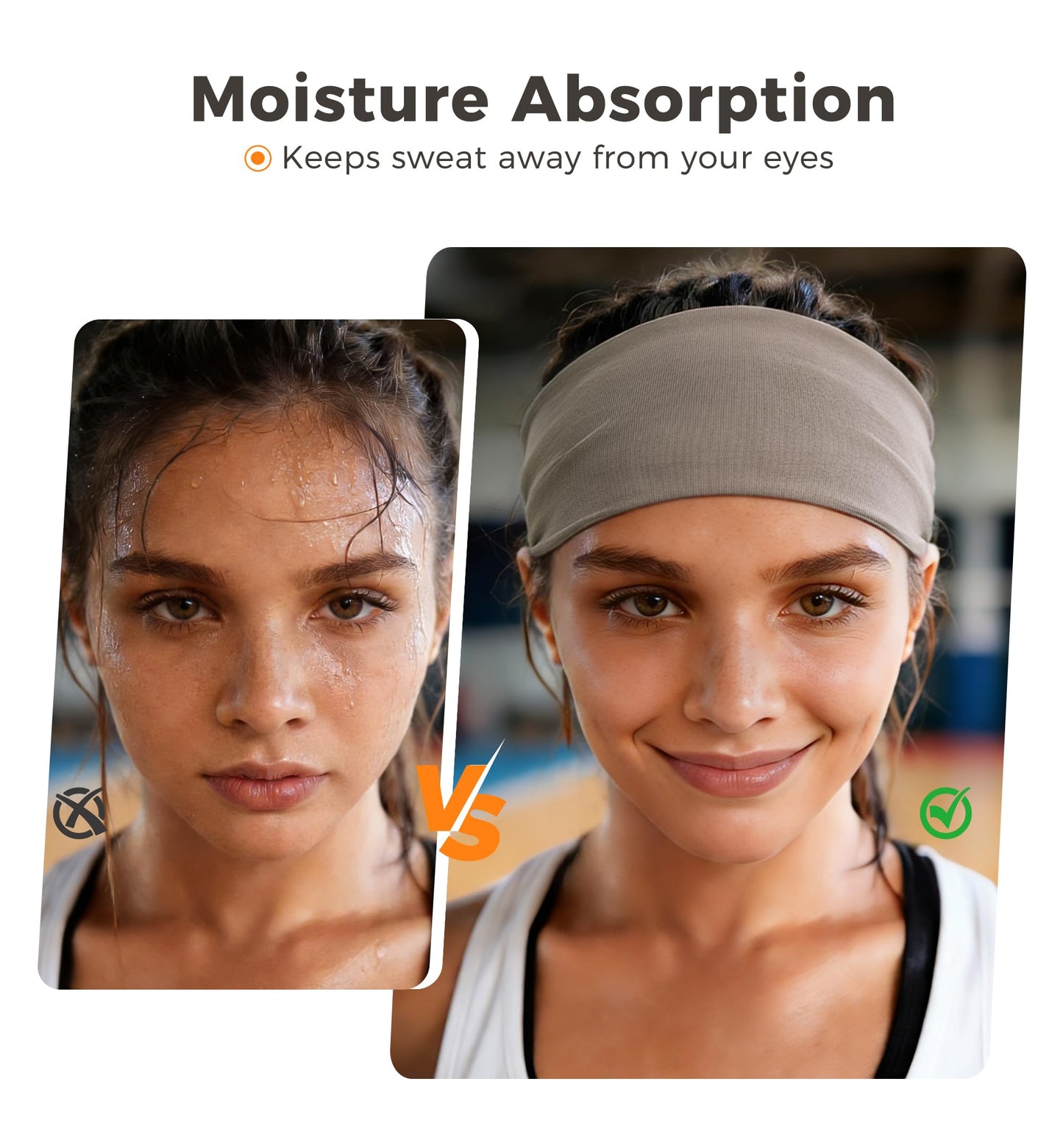 HiRui Headbands for Men & Women (5 Pack), Moisture Wicking No‑Slip Sports Headbands for Running, Workout, Yoga, Cycling, Gym, Soft Stretchy Sweatbands & Hair Bands for Everyday Wear