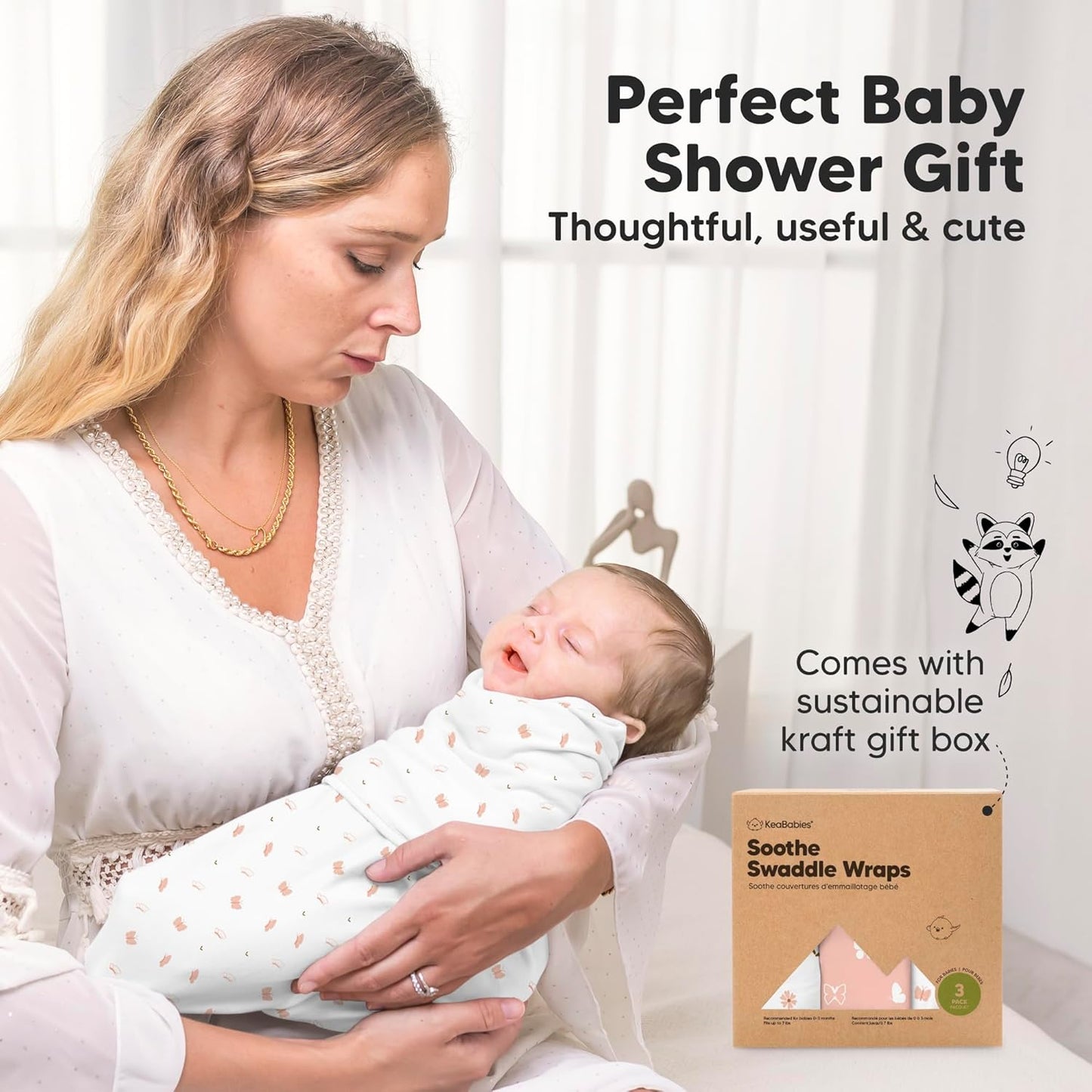 Organic Baby Swaddle Sleep Sacks by [Brand Name] - Soft & Snug Swaddles for Newborns 0-3 Months | Butterflies, XS