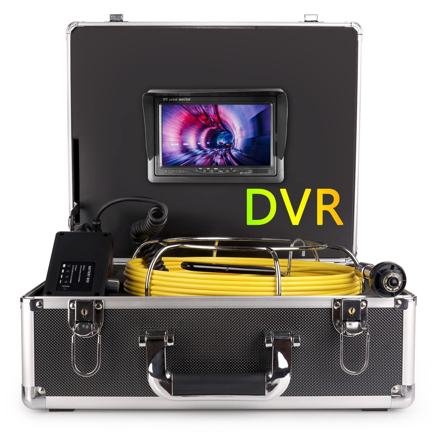 7 Inches Monitor 100ft/30m with Distance Mark Plumbing Snake Pipe Inspection Video Camera,DVR Recorder Waterproof IP68 Drain Sewer Pipeline Industrial Endoscope System…