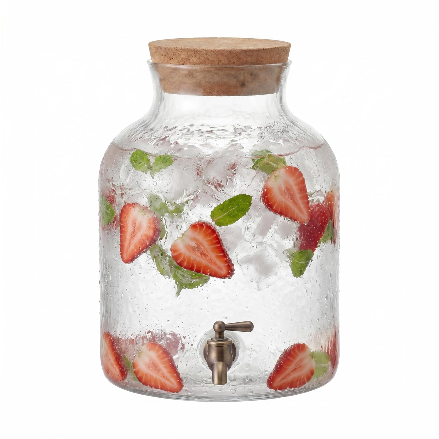 Style Setter Beverage Dispenser Cold Drink Dispenser w/ 2.7 Gallon Capacity Glass Jug, Cork Lid & Leak-Proof Acrylic Spigot, Great for Parties, Weddings & More