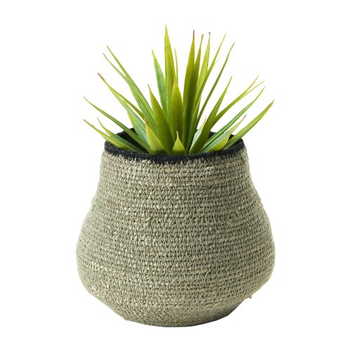 Bloomingville Hand-Woven Seagrass, Grey & Black Basket, AH1801