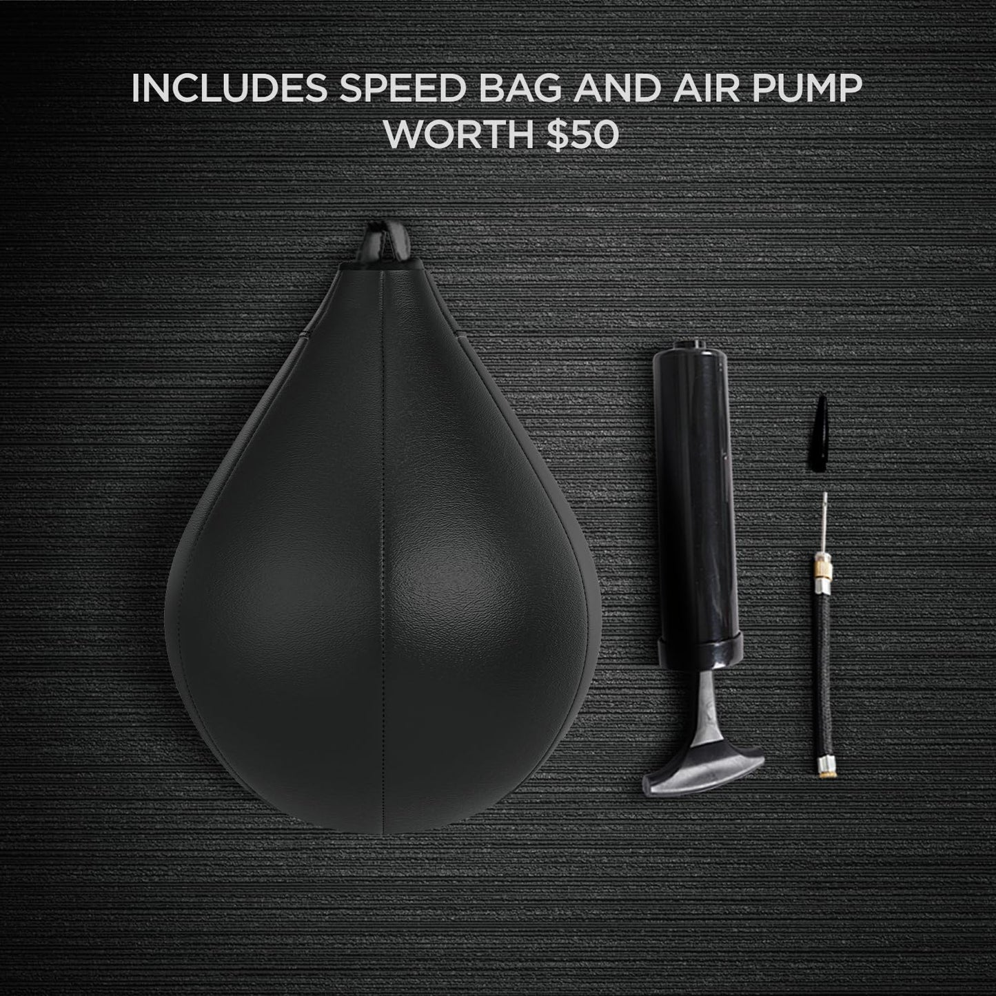 Speed Bag Platform Speed Bag Stand for Boxing Punching Practice Includes Height Adjustable Mount Speedbag and Air Pump 360° Swivel 24 Inch Board