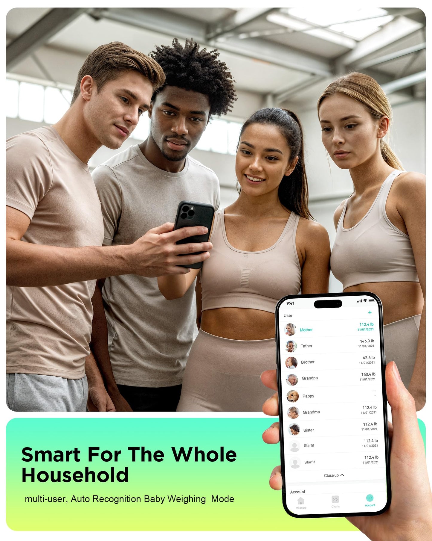 RunStar Smart Scale for Body Weight, Full-Body Bathroom Scale with 8 Electrodes for BMI, Muscle Mass, 3-Metric Display, High-Accuracy Body Composition Monitor with 28 Metrics & App Connectivity Black