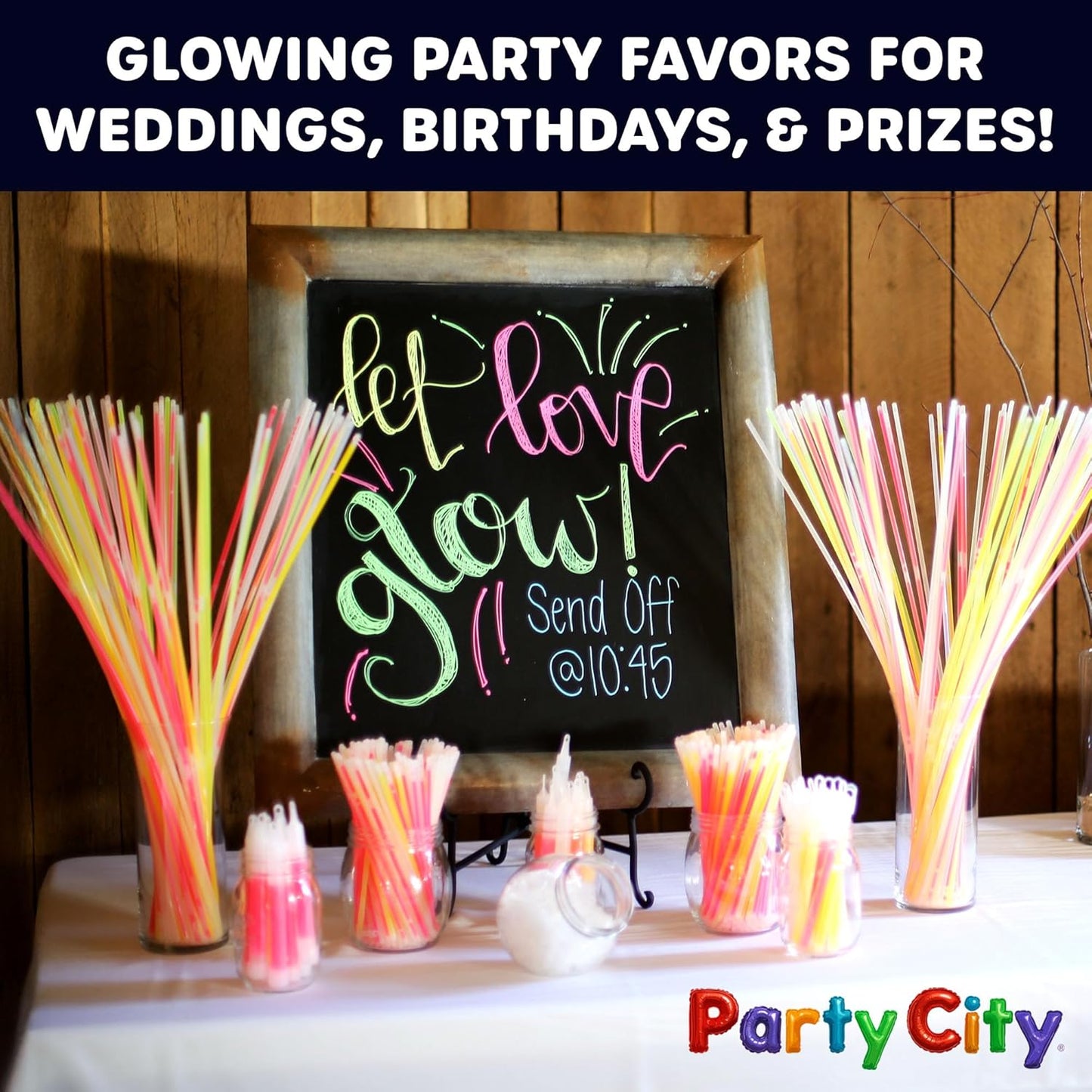 Party City 500 Glow Sticks - Neon Glow in the Dark Party Supplies | Light Up Favors for Kids & Adults