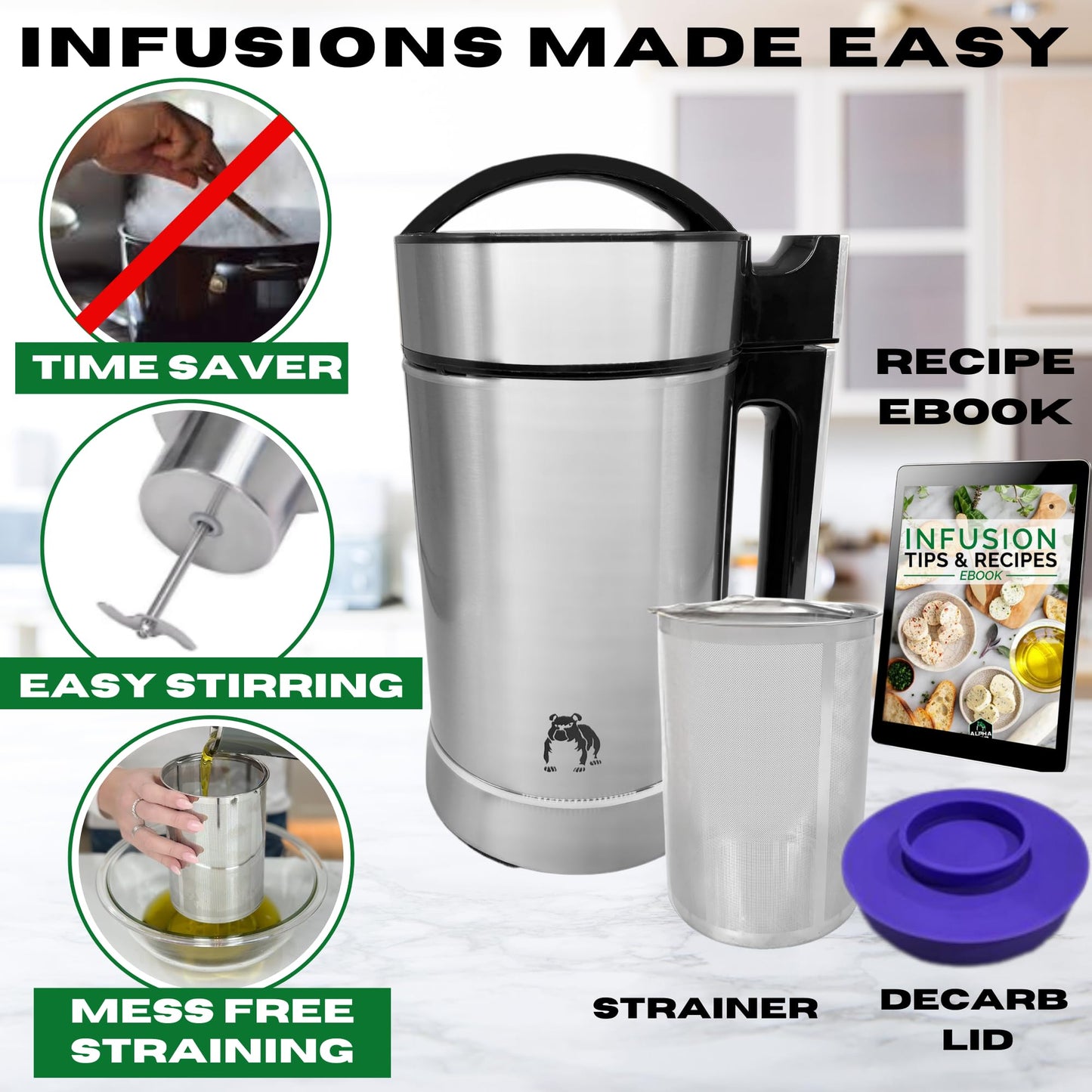 Decarboxylator Infuser Machine, Butter Machine, Magic Infuser, Decarboxylation Decarb Infusion, Botanical Extractor, Make Magical Herbal Infusions Butter, Oil or Tincture, Kit Includes Butter Mold