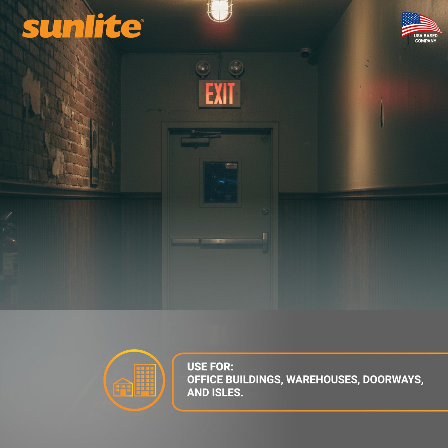 Sunlite 05275 LED Steel Exit Sign Combo, White Housing with Red Lettering, 90-Minute Battery Power Back-Up, Dual-360 Degree Adjustable Head Lamps, 200 Lumens, 120-277V, Fire Safety, NYC Compliant