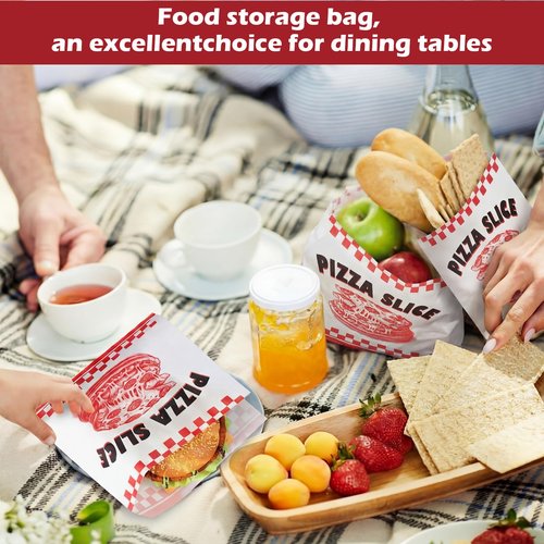 ForraFun 1000 Pcs Pizza Slice Bags Bulk 8.3 x 7.9 Paper Pizza Bags Large Food Delivery Containers Take out Food Containers for Wedding Cookies Cake Party Favors
