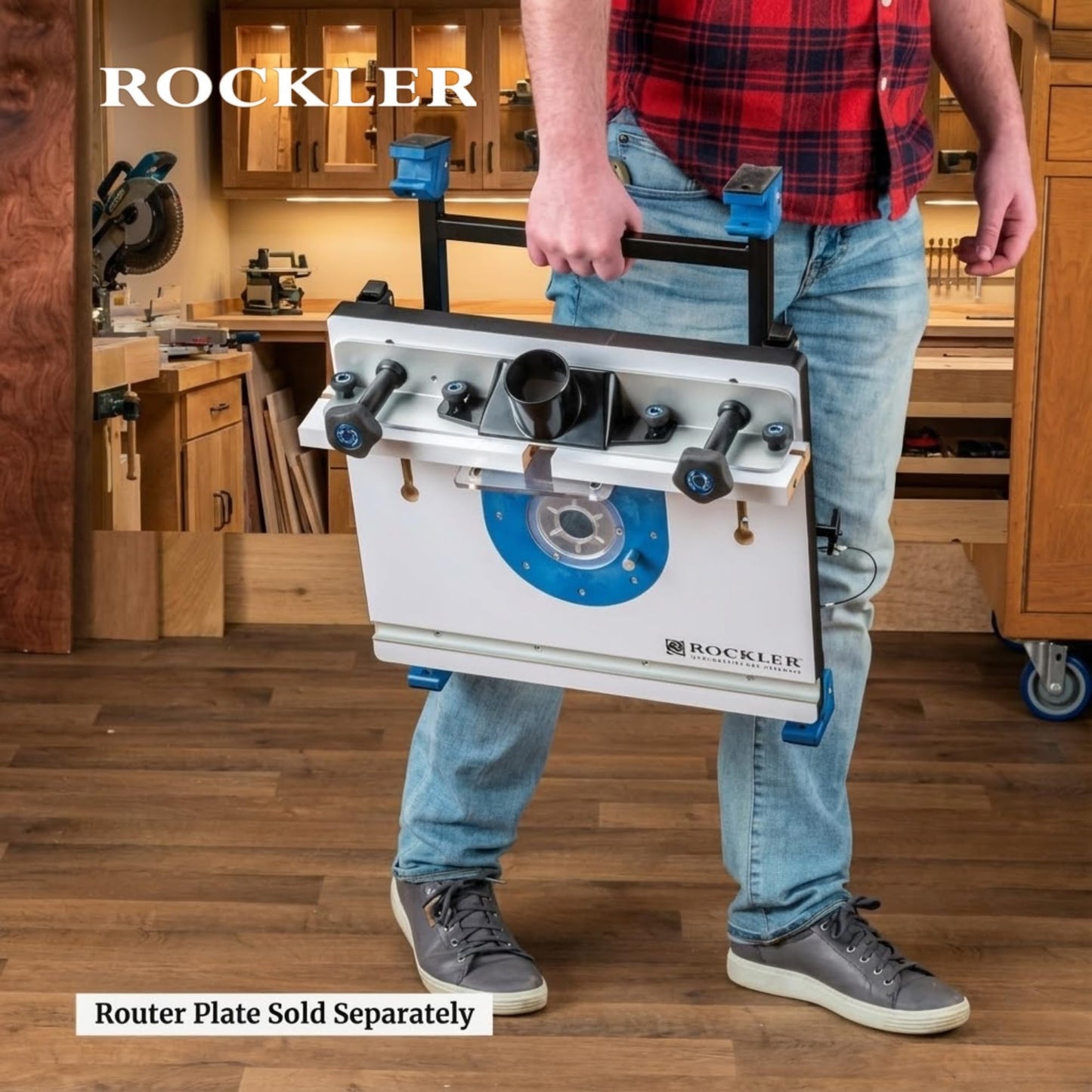 Rockler Convertible Benchtop Router Table – Convertible Routers for Woodworking Fits Most Routers – Unique Base Design Router Table – Benchtop Wood Router Includes 4 Modes in 1 Table