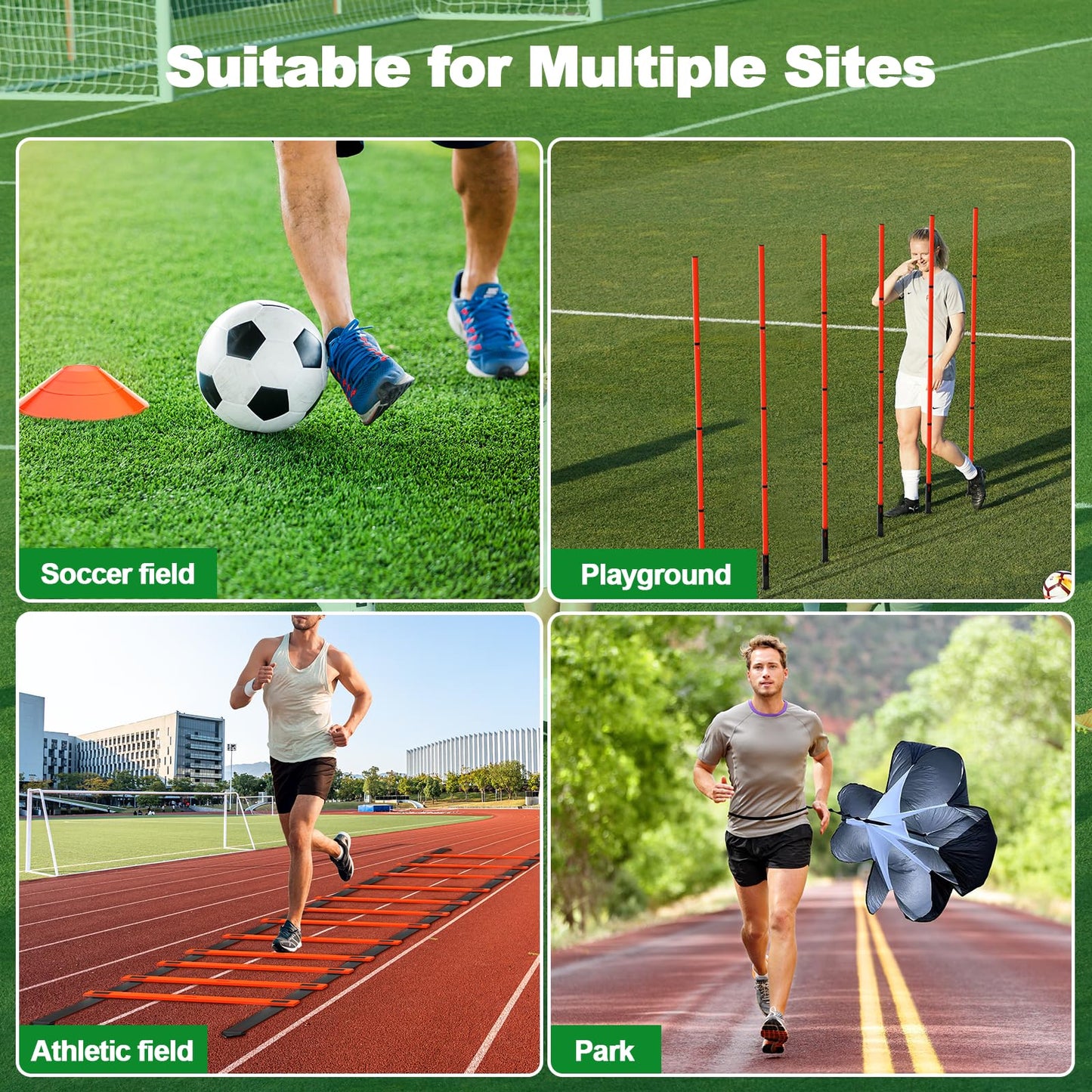 Supvision 24Pcs Soccer Agility Training Equipment Set Ultimate AgilityPoles Cones Ladder More for Quick Assembly and Easy Portability Suitable for All Skill Levels Enhance Speed Orange