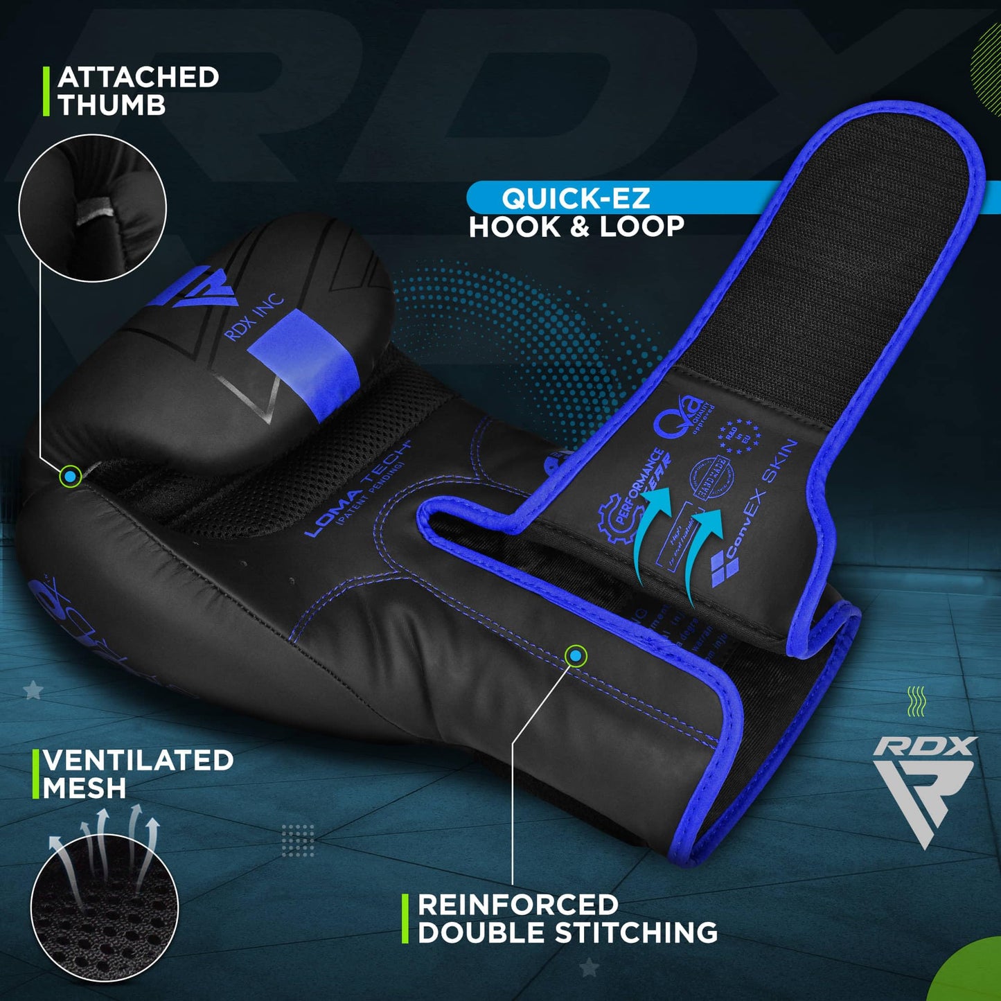 RDX Kids Boxing Gloves Sparring and Muay Thai Maya Hide Leather, Kara Patent Pending Junior Training Mitt for Kickboxing, Punching Bag, Focus Pads, MMA, Thai Pad, Double End Ball Punching Gloves