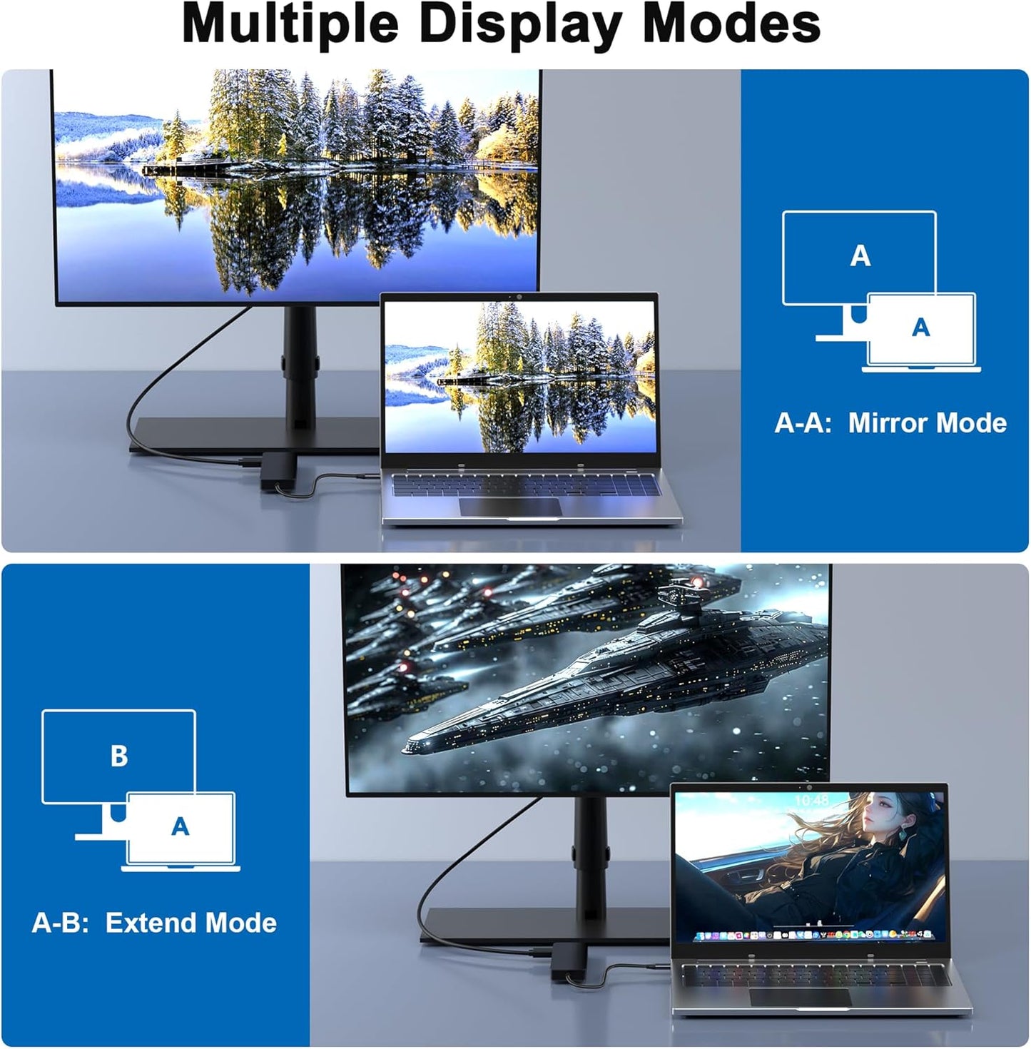 Buerlaseul M.2 10Gbps, 9 1 4K@60Hz 3.2 Gen2, PD100W, USB C Docking Station with NVMe SSD Enclosure in USB-C Hub, Type C
