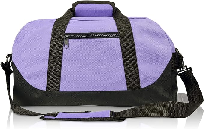 DALIX 18" Two Tone Duffle Bag Medium Black Red Blue Gold Pink Purple Gray