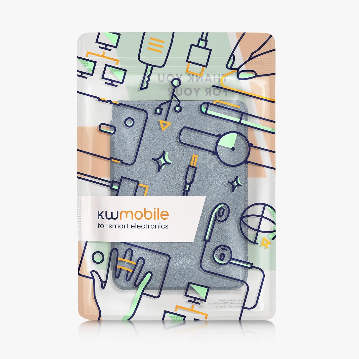 kwmobile Case Compatible with Kobo Clara BW/Colour Case - eReader Cover - Butterfly Tendril Dark Blue