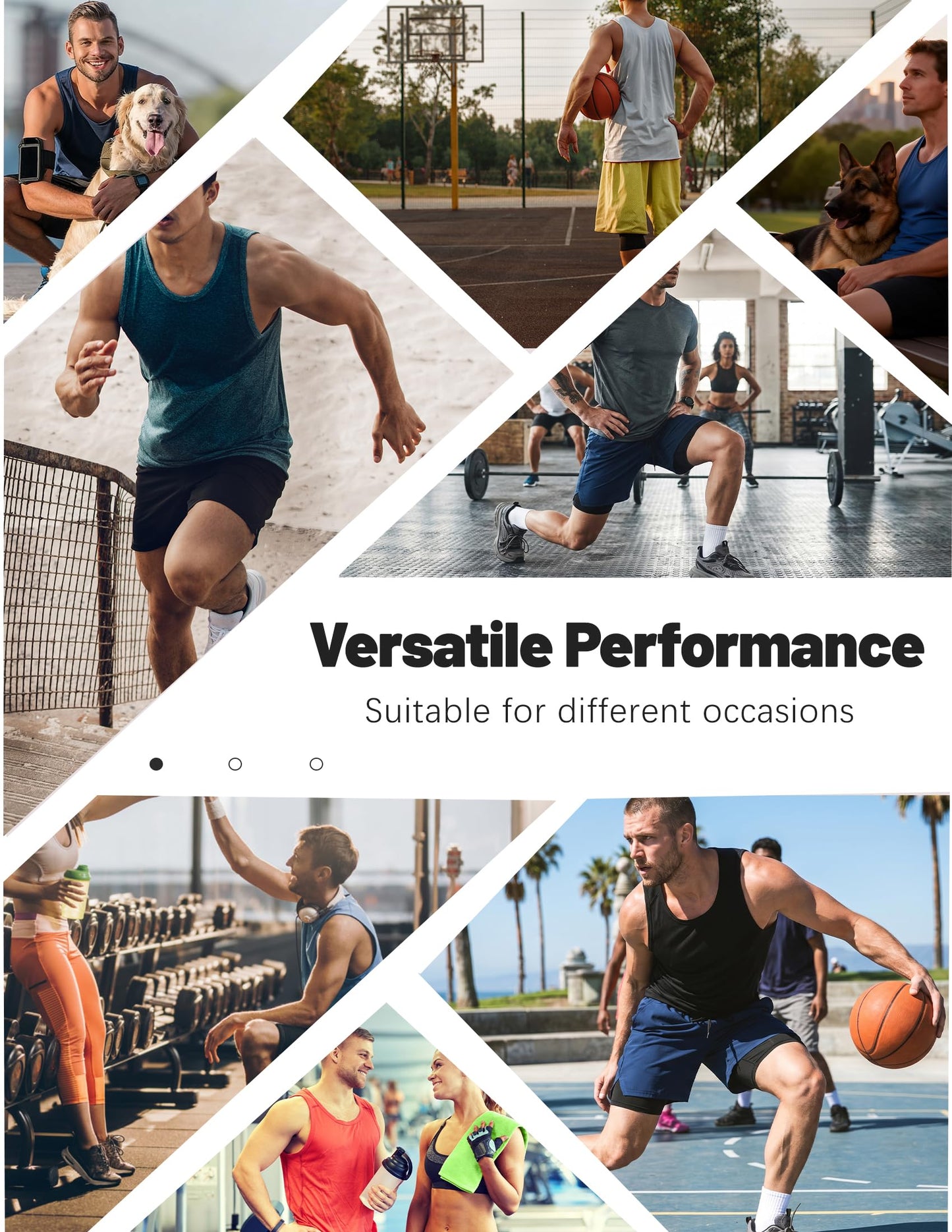 OYGSieg 6 Pack Men's Quick Dry Workout Tank Tops Breathable Gym Sleeveless Muscle Shirts for Active Men SetA L